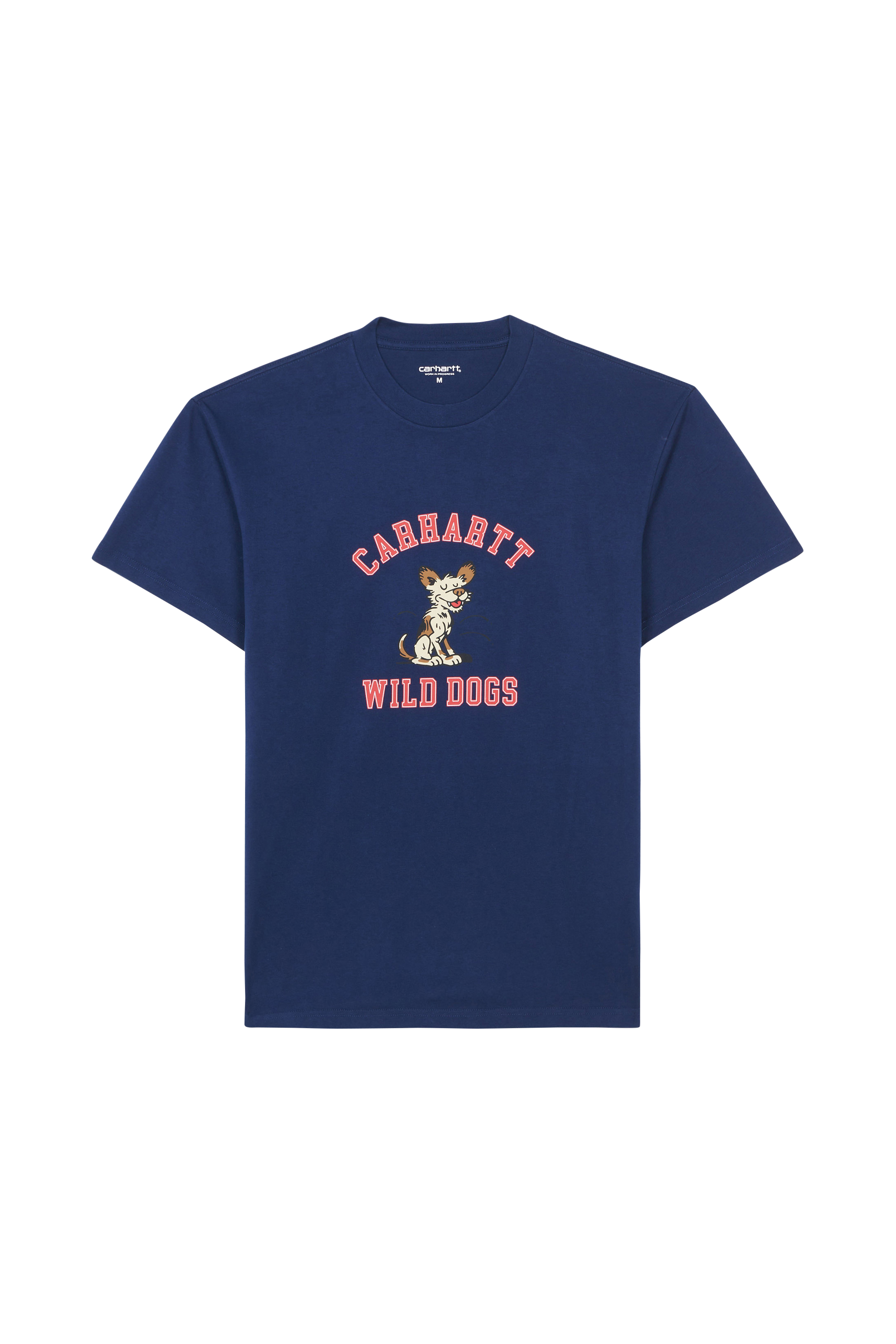 Regular-fit round-neck cotton T-shirt Blue