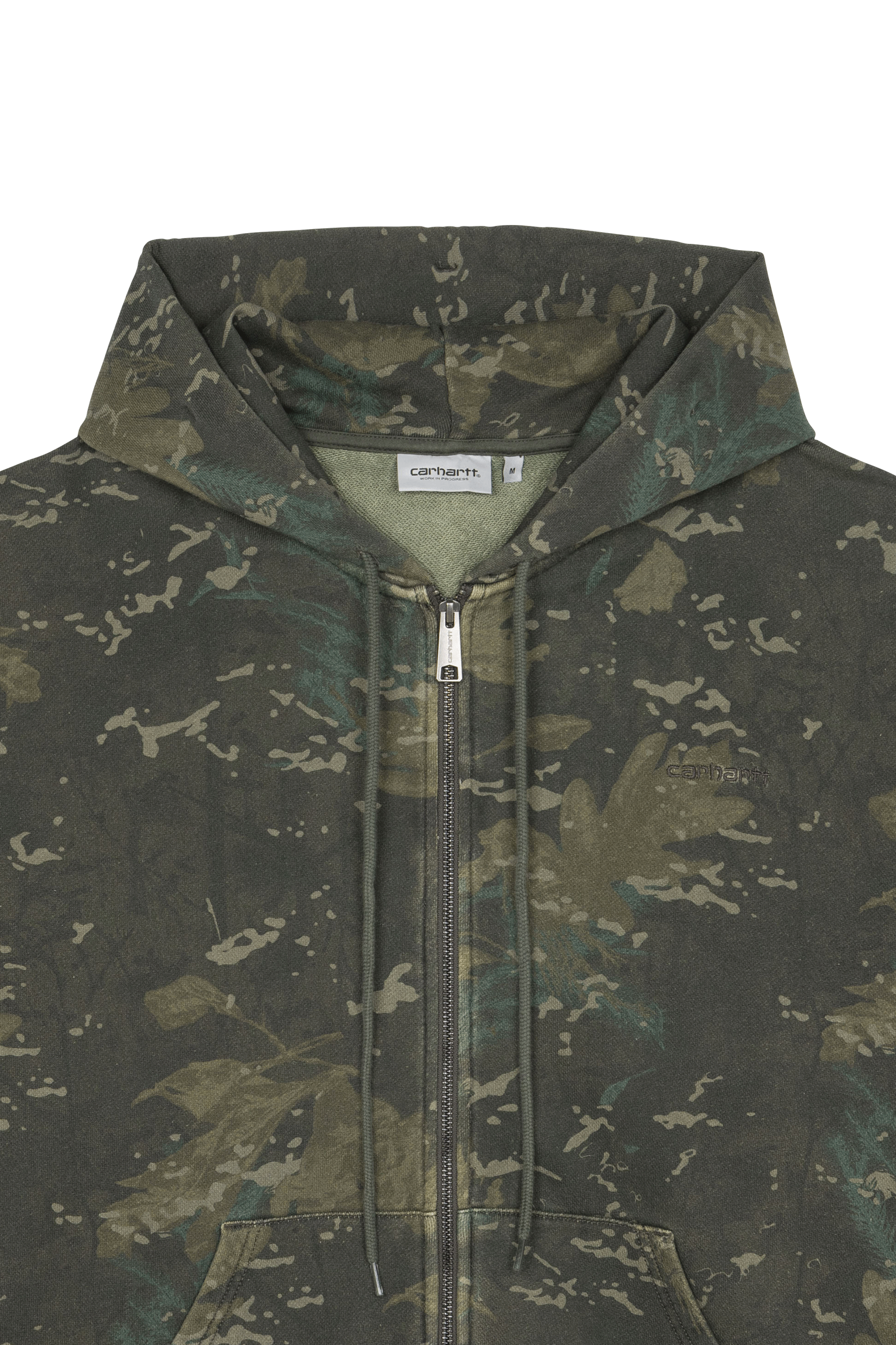 Regular-fit zip-up cotton-blend hoodie with Pony Player Green