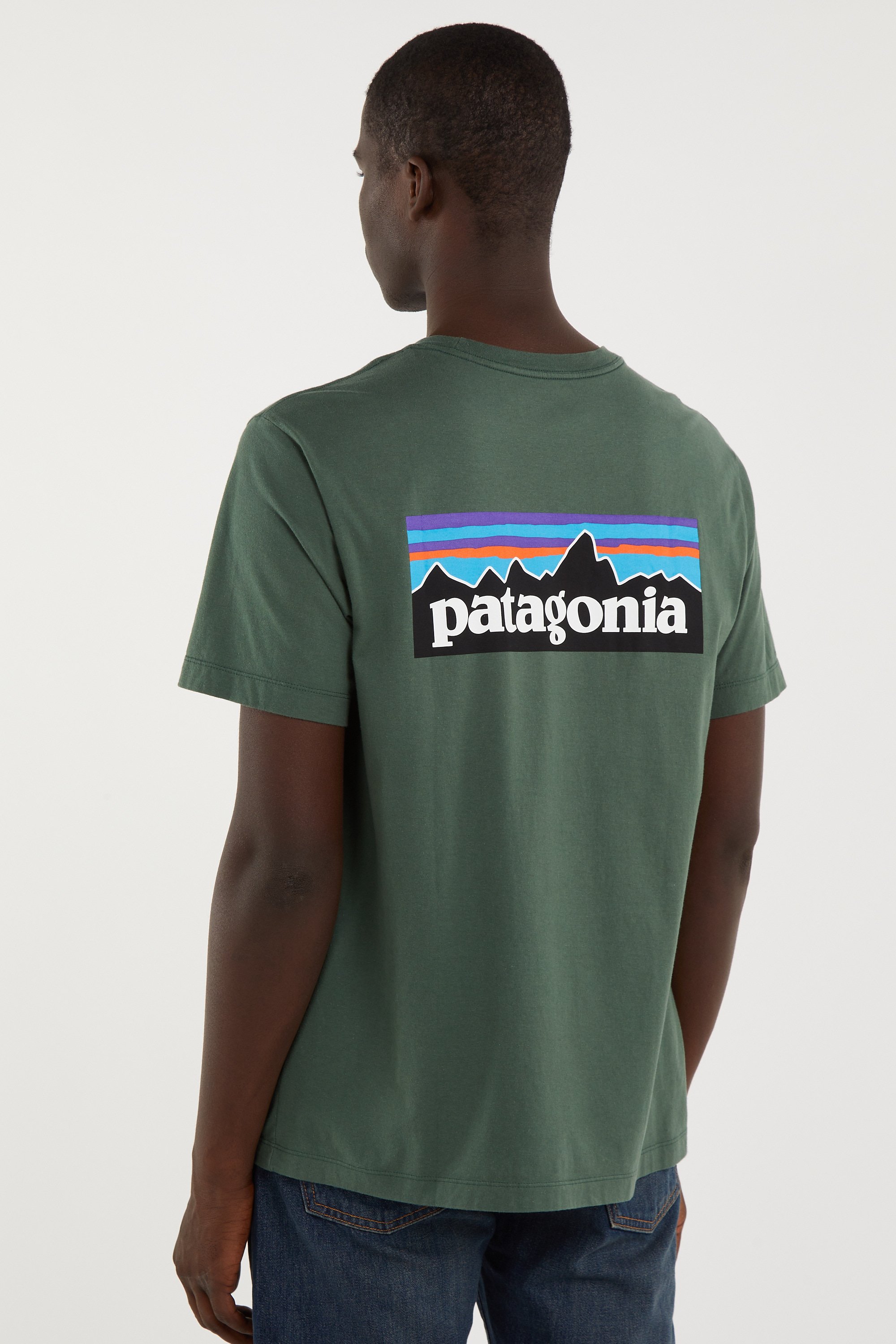 Regular-fit round-neck cotton T-shirt | Green PATAGONIA Men