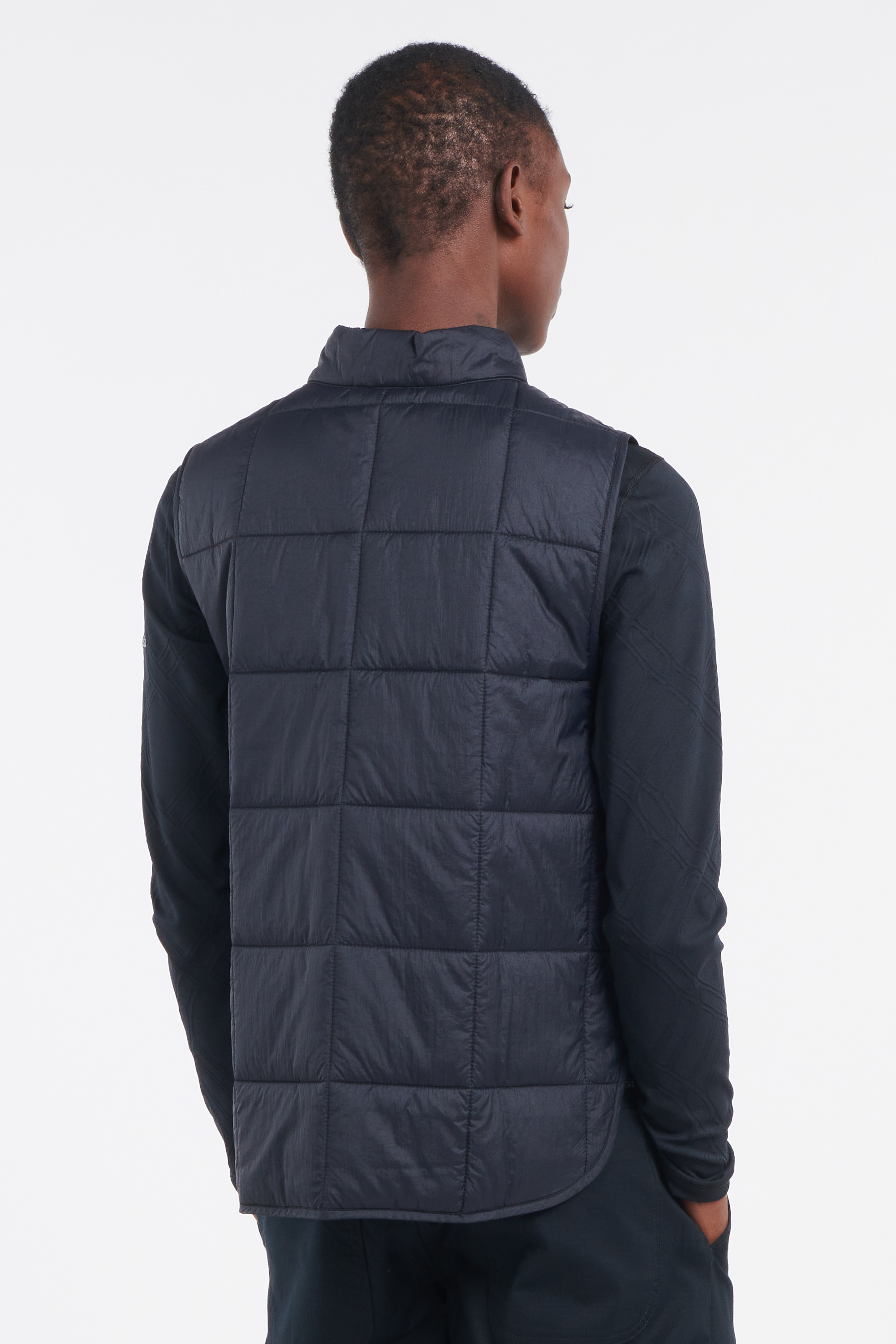 Lightweight quilted padded jacket with high neck Black