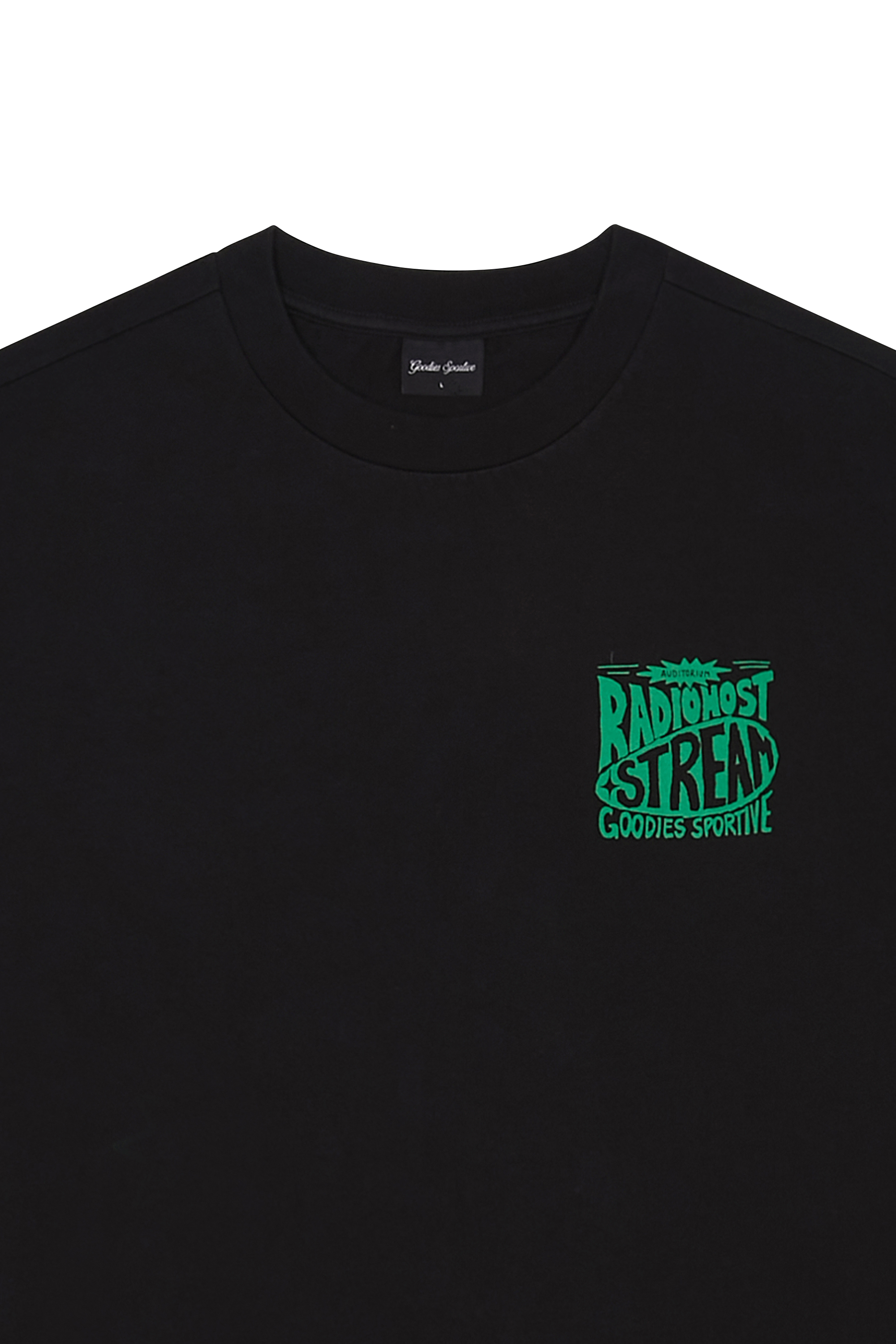 Regular-fit round-neck cotton T-shirt Black