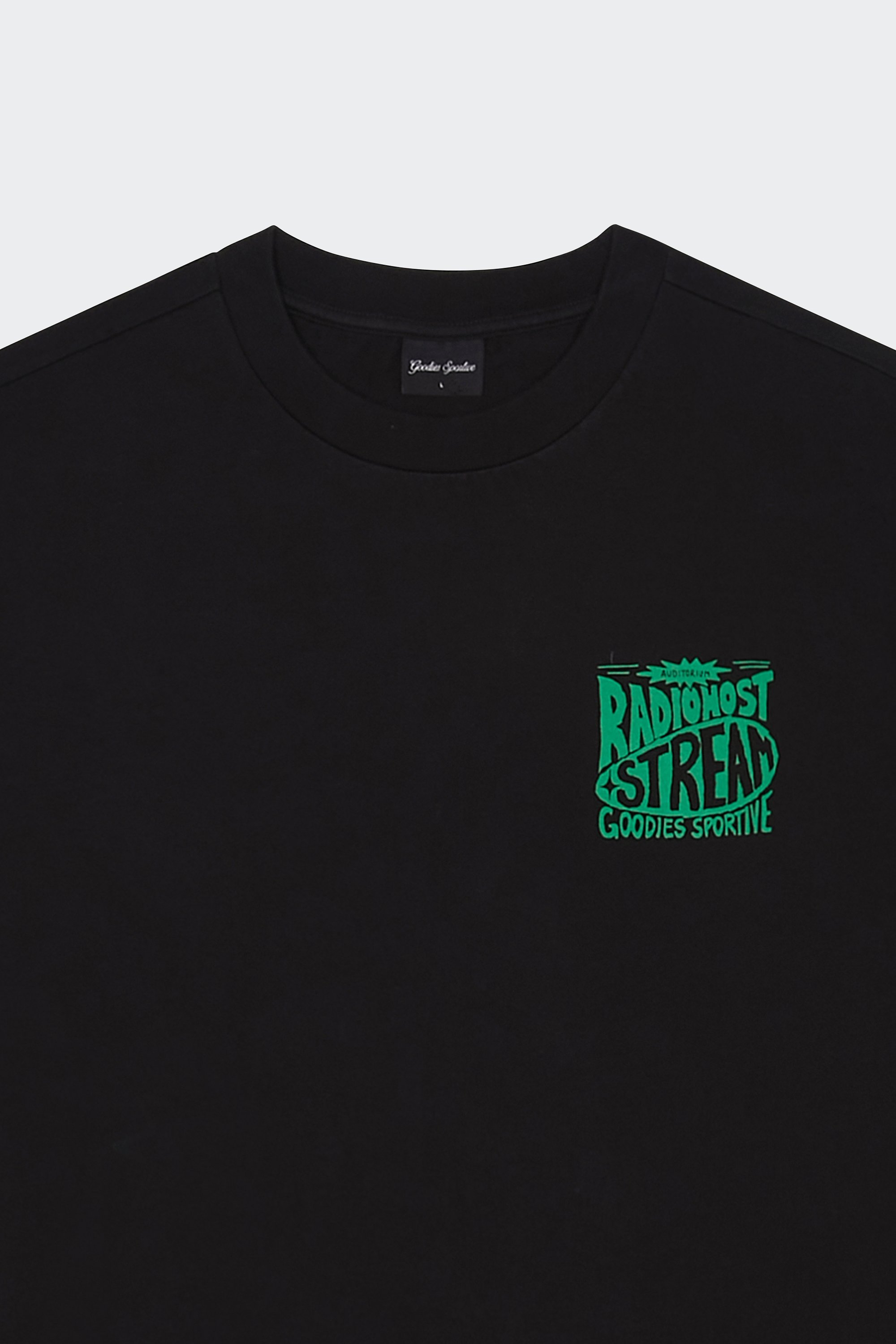 Regular-fit round-neck cotton T-shirt | Black by GOODIES SPORTIVE Regular-fit round-neck cotton T-shirt Black