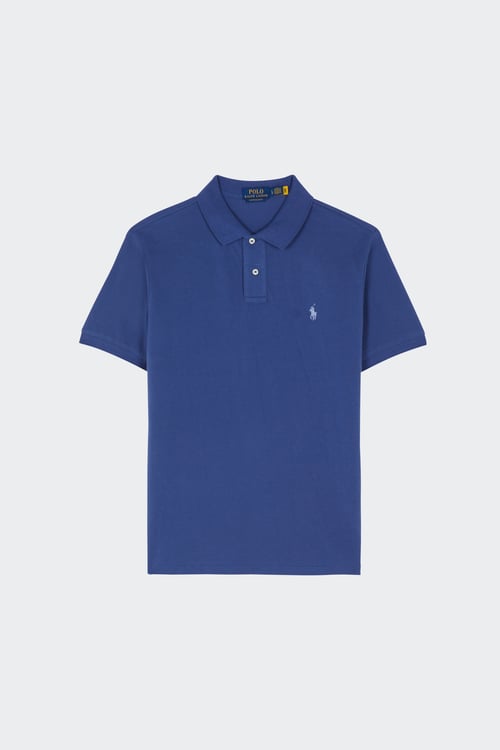 Polo - Polo slim-fit en coton - Taille M Bleu