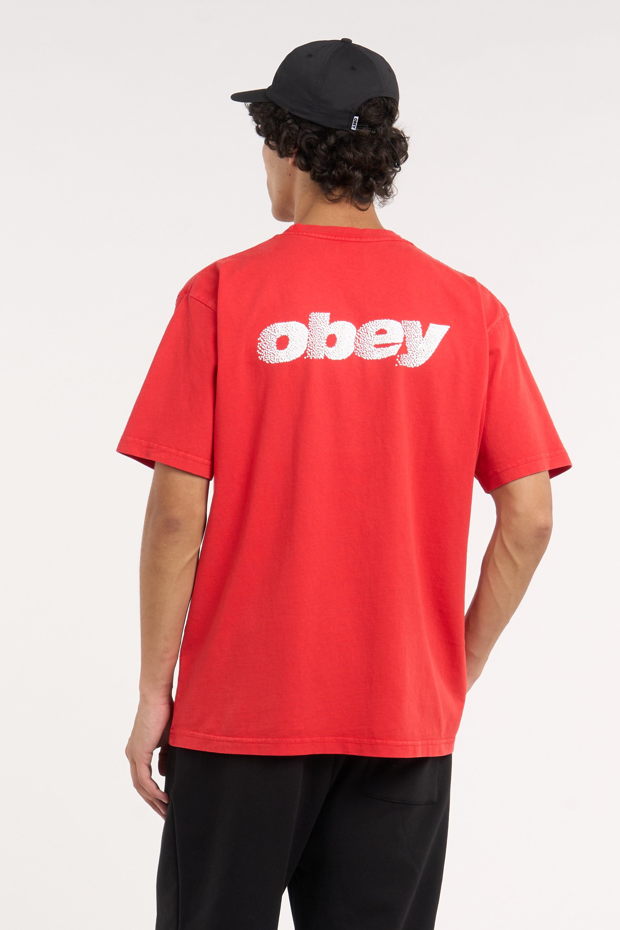 Regular-fit round-neck cotton T-shirt | Red OBEY Men