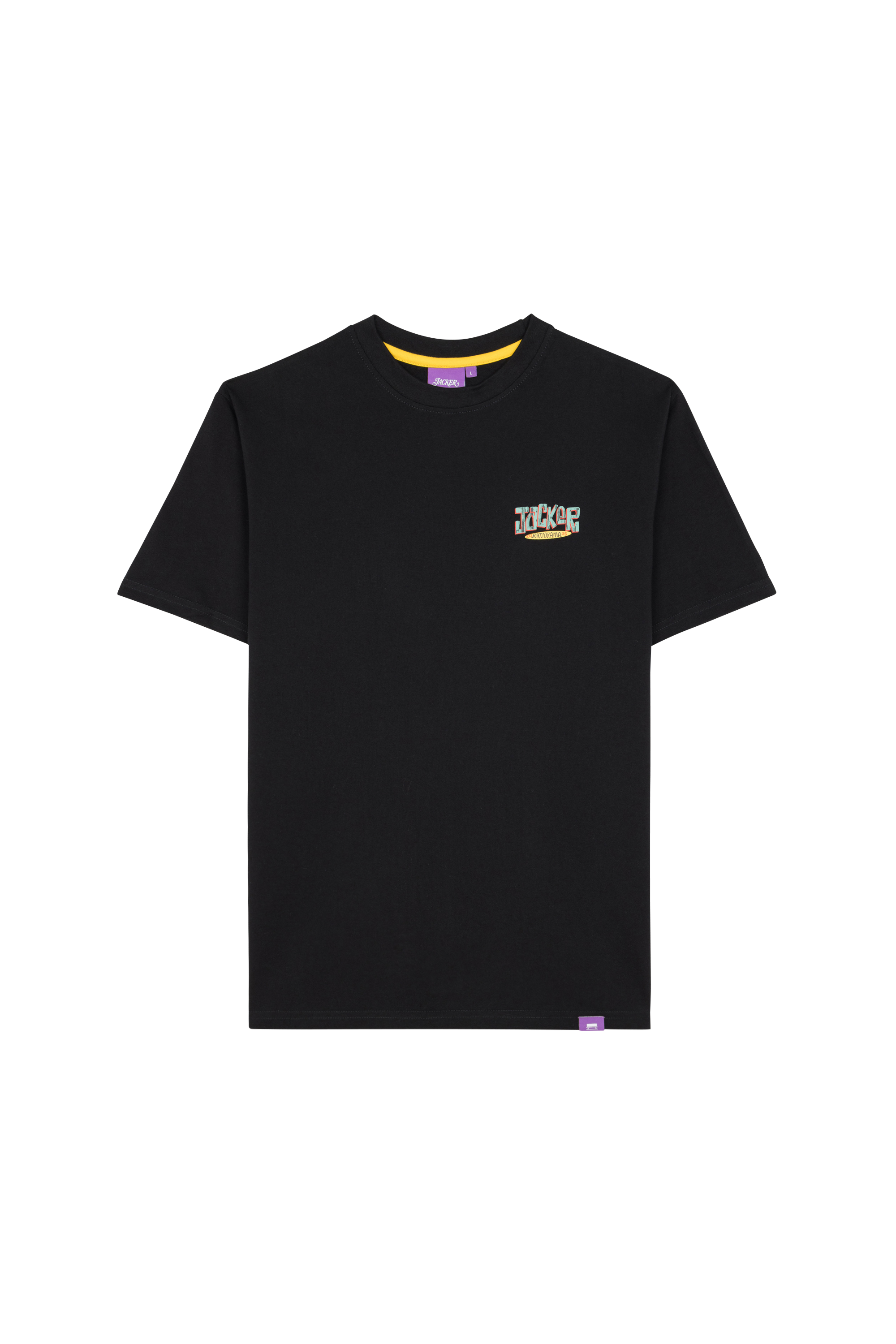 Regular-fit round-neck cotton T-shirt Black