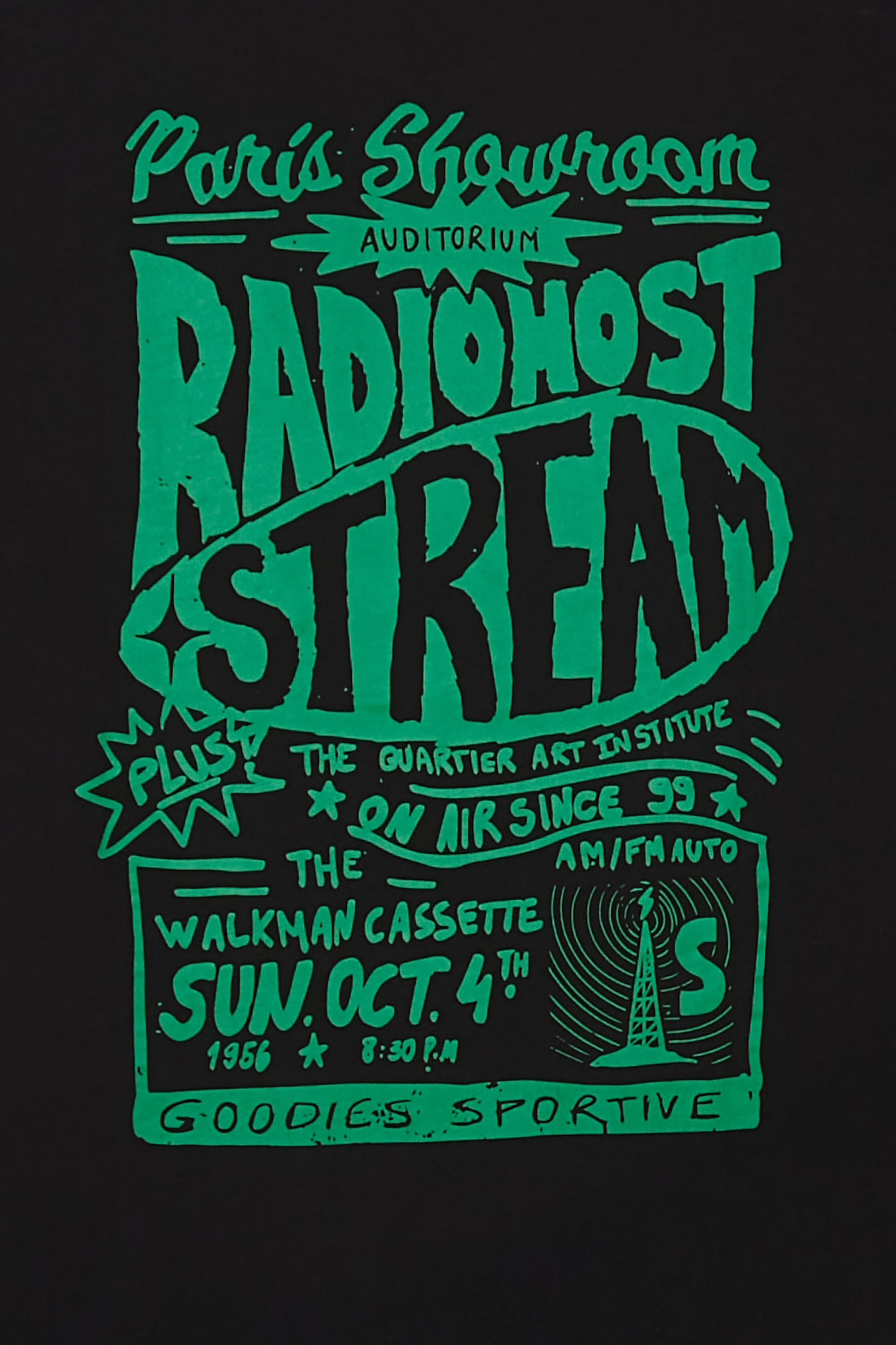 Regular-fit round-neck cotton T-shirt Black