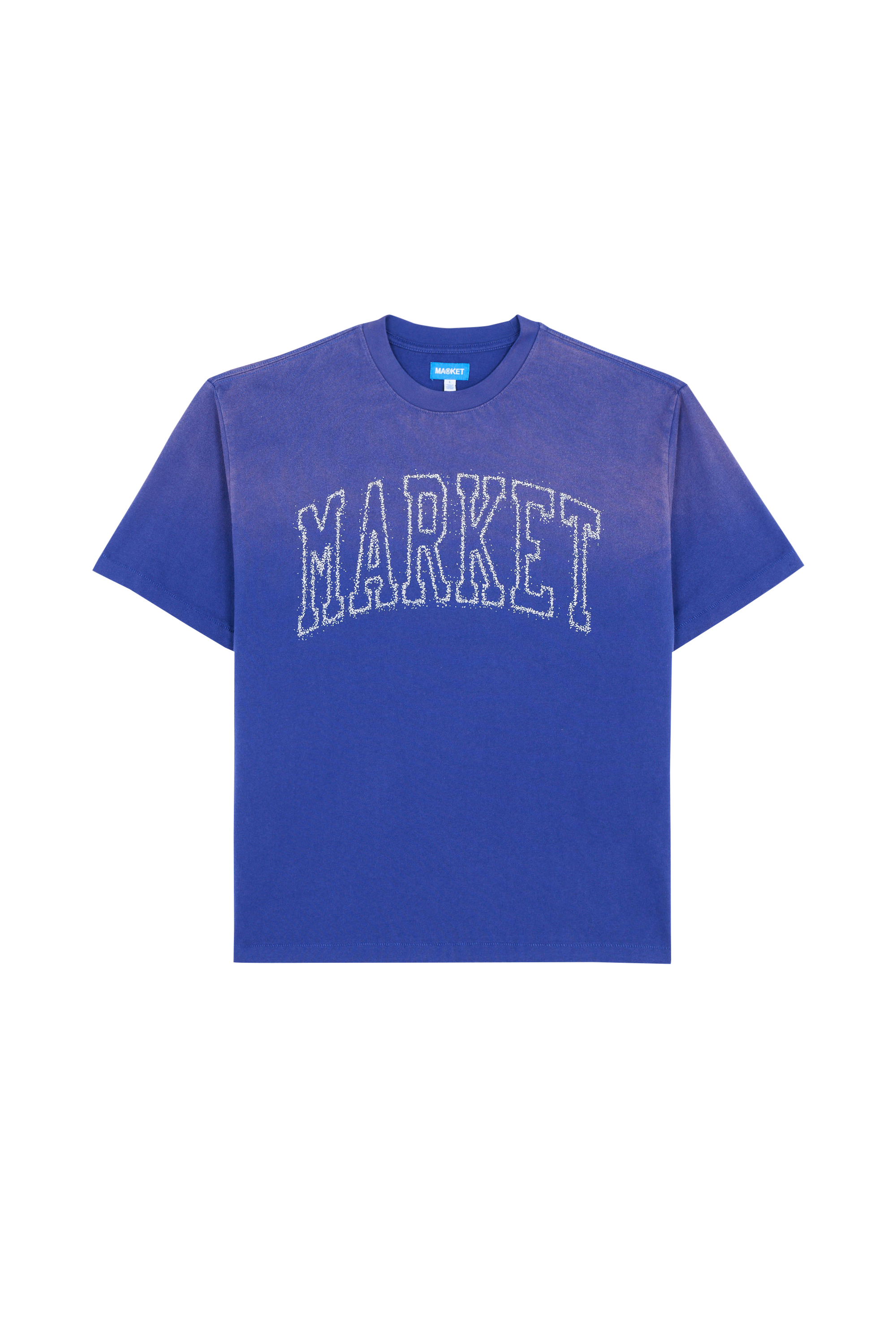 Regular-fit round-neck cotton T-shirt Blue