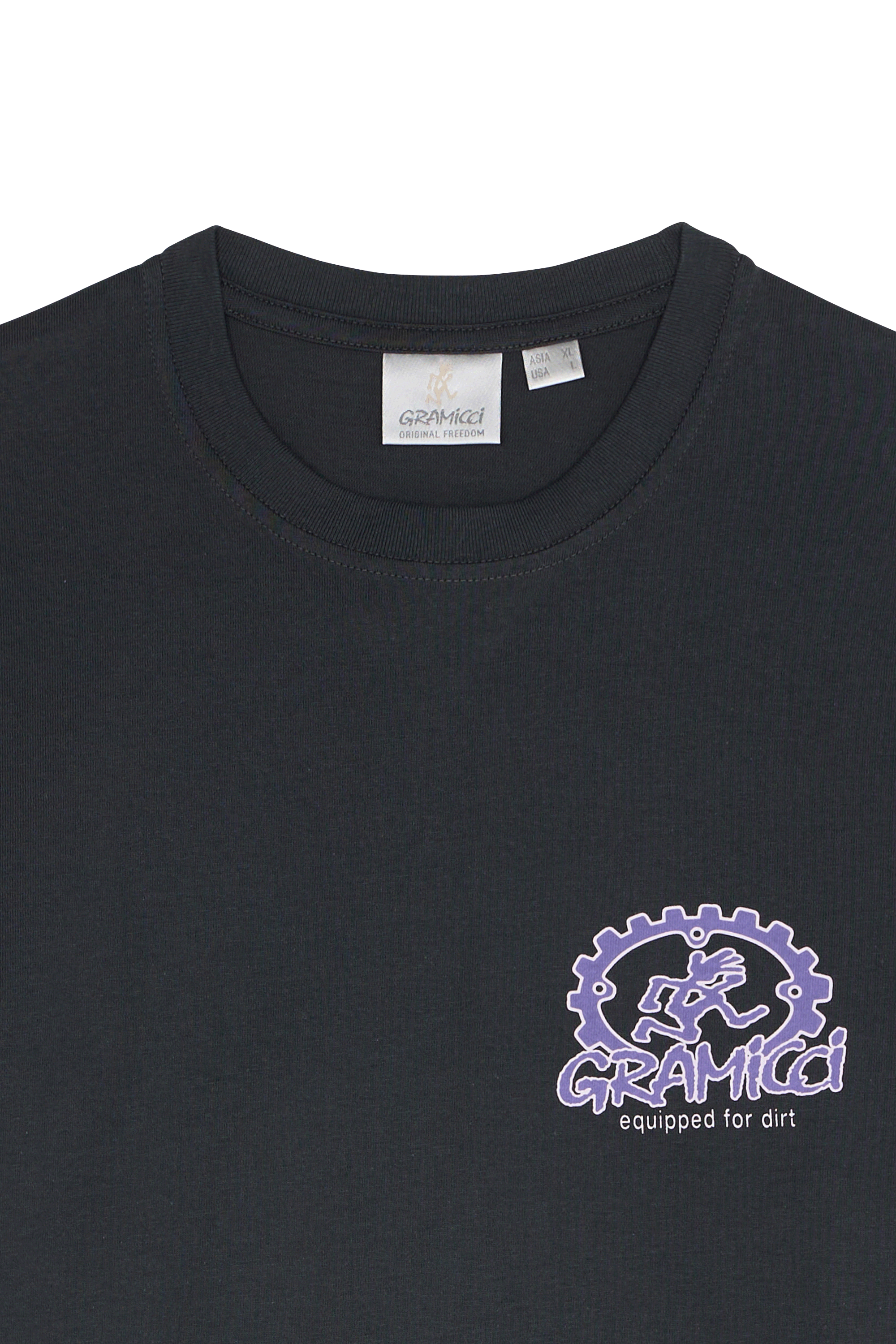 Regular-fit round-neck cotton T-shirt Black