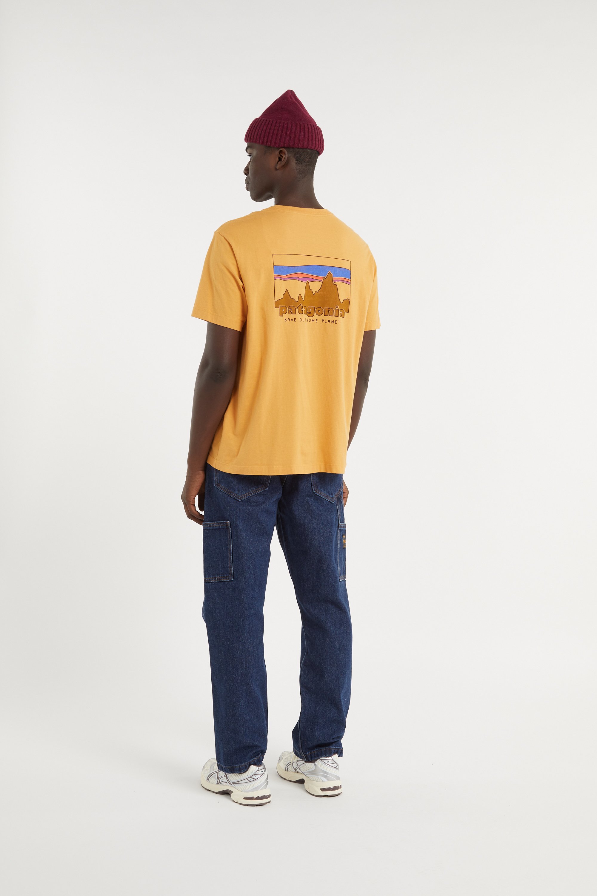 Regular-fit round-neck cotton T-shirt | Yellow PATAGONIA Men