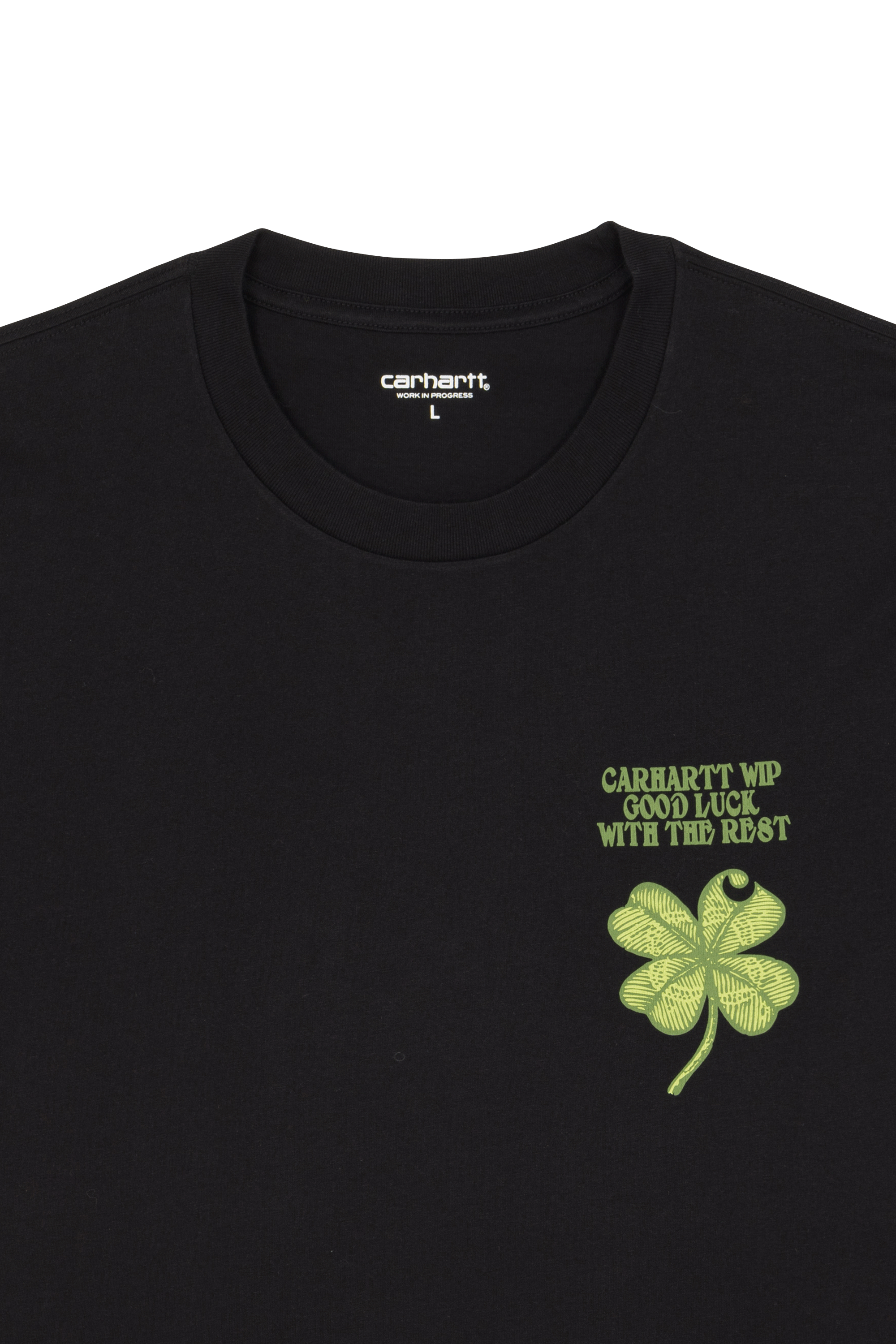 Regular-fit round-neck cotton T-shirt Black