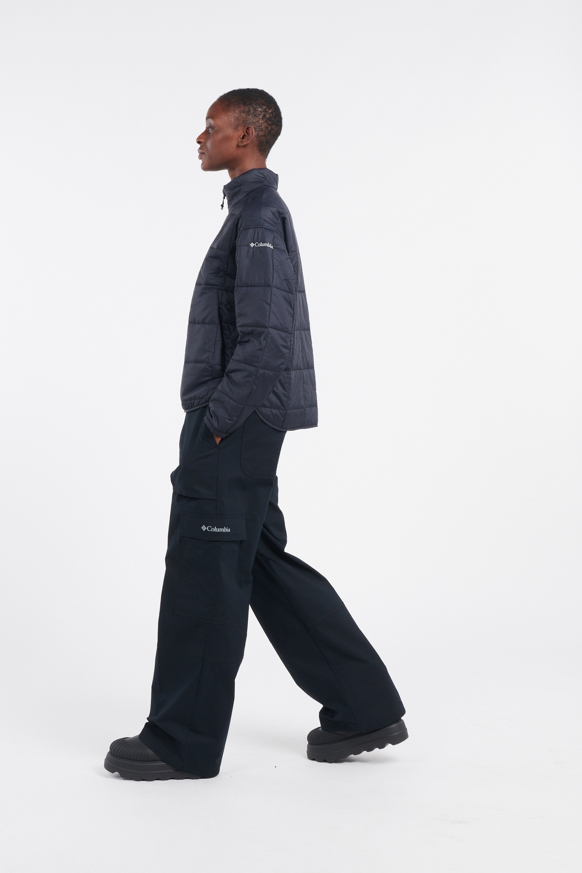 Lightweight quilted padded jacket with high neck COLUMBIA Black