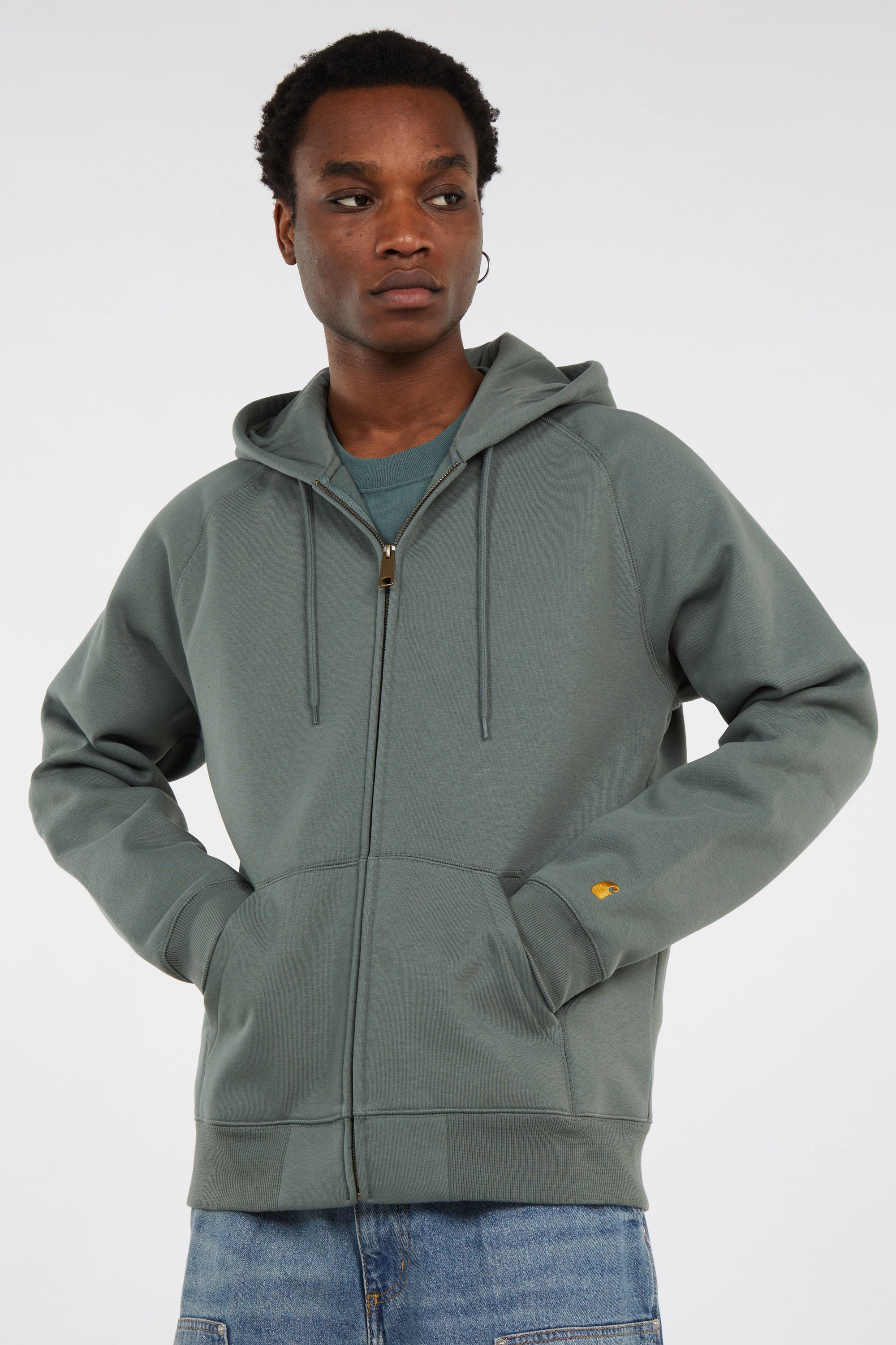 Hoodie zippé Vert