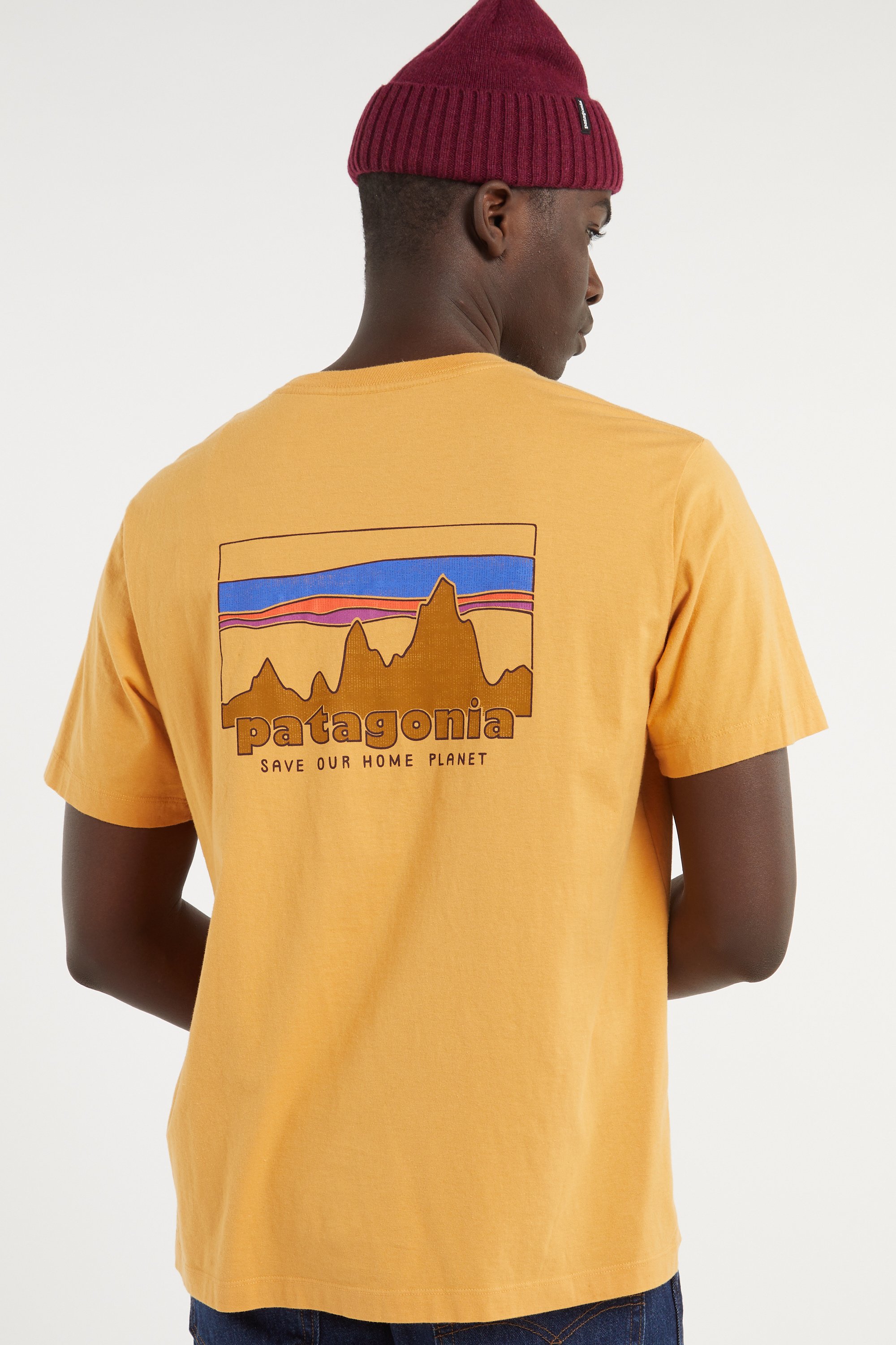 Regular-fit round-neck cotton T-shirt | Yellow PATAGONIA Men