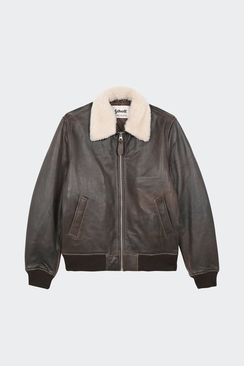 SCHOTT Jacket Brown