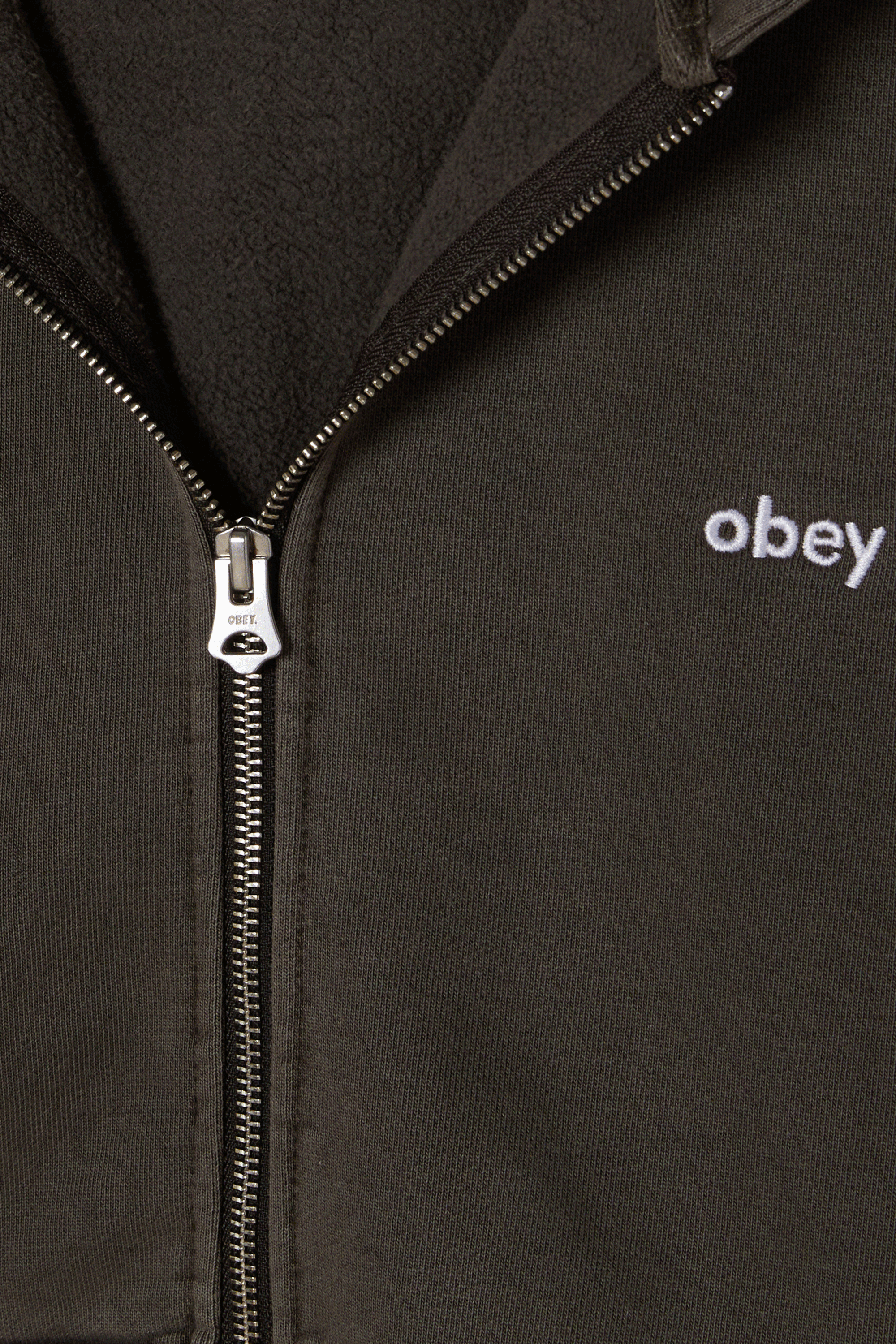 zip-up hoodie | Khaki OBEY Men