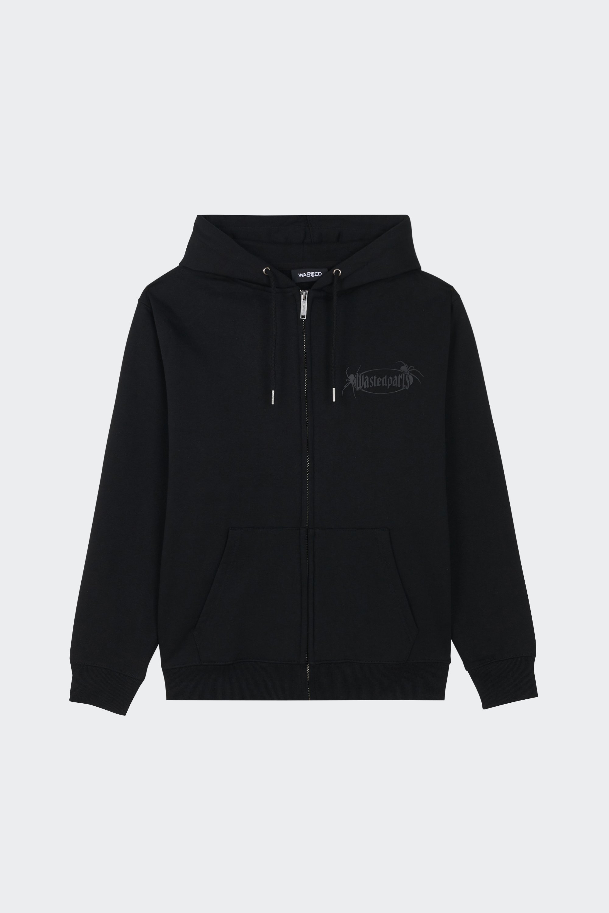 zip-up hoodie | Black by WASTED zip-up hoodie Black
