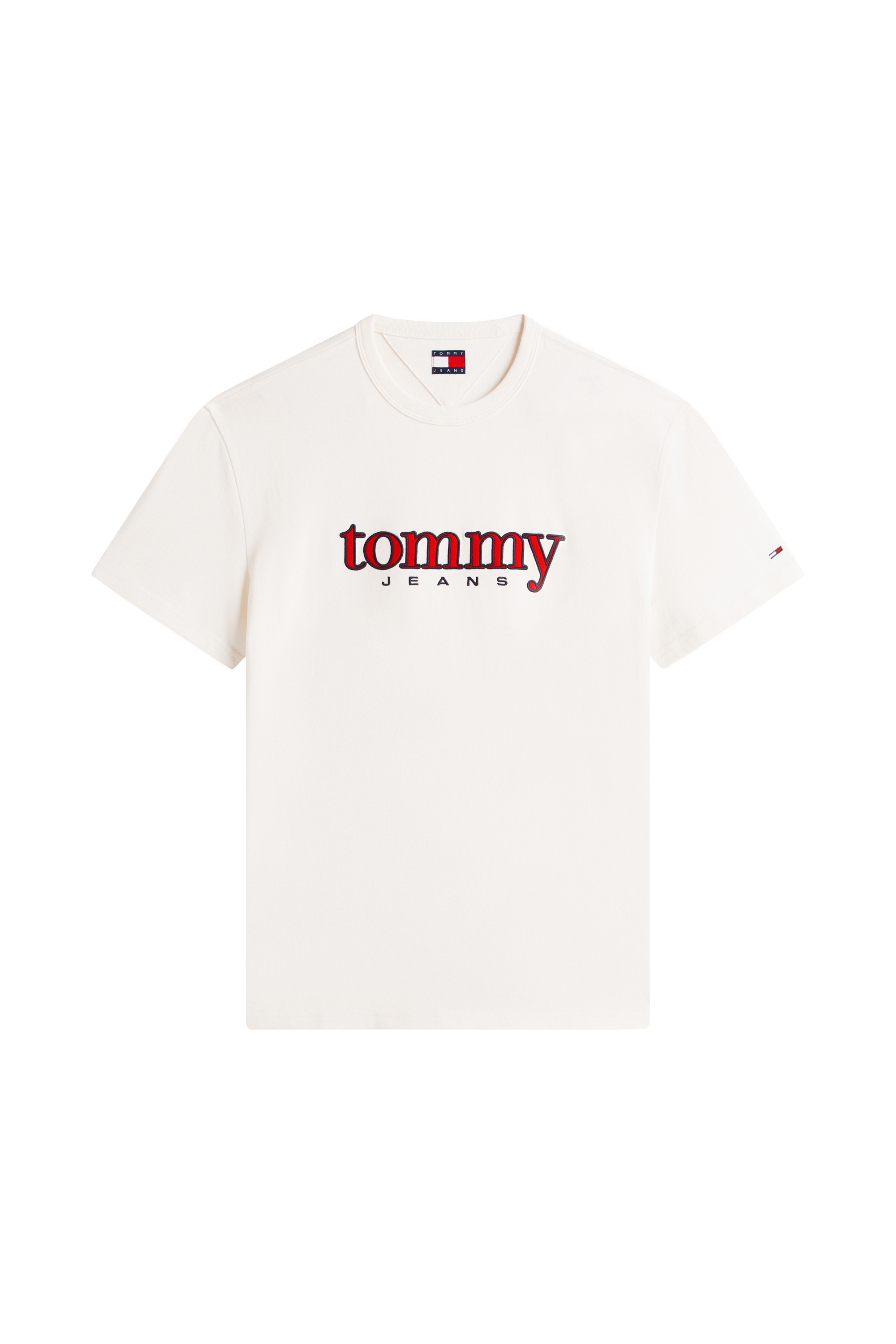 Regular-fit round-neck cotton T-shirt TJM REG APPLIQ GRAPHIC SS EXT Blanc