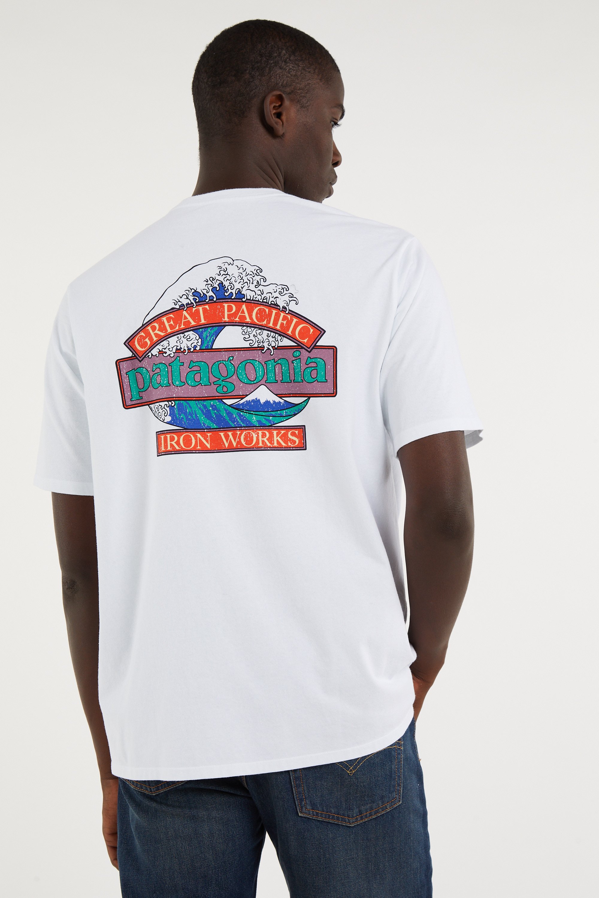 Regular-fit round-neck cotton T-shirt | White PATAGONIA Men