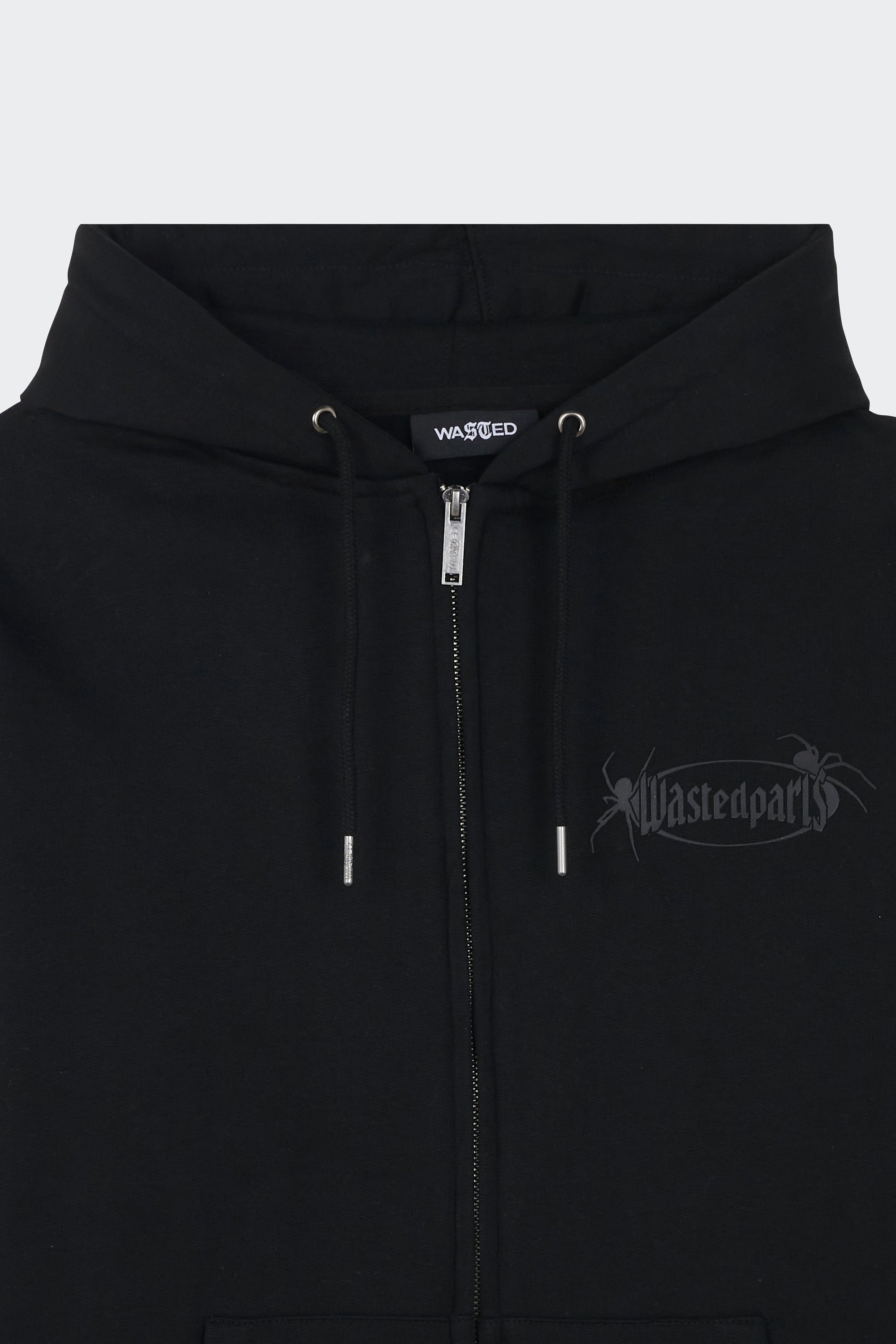 zip-up hoodie | Black by WASTED zip-up hoodie Black