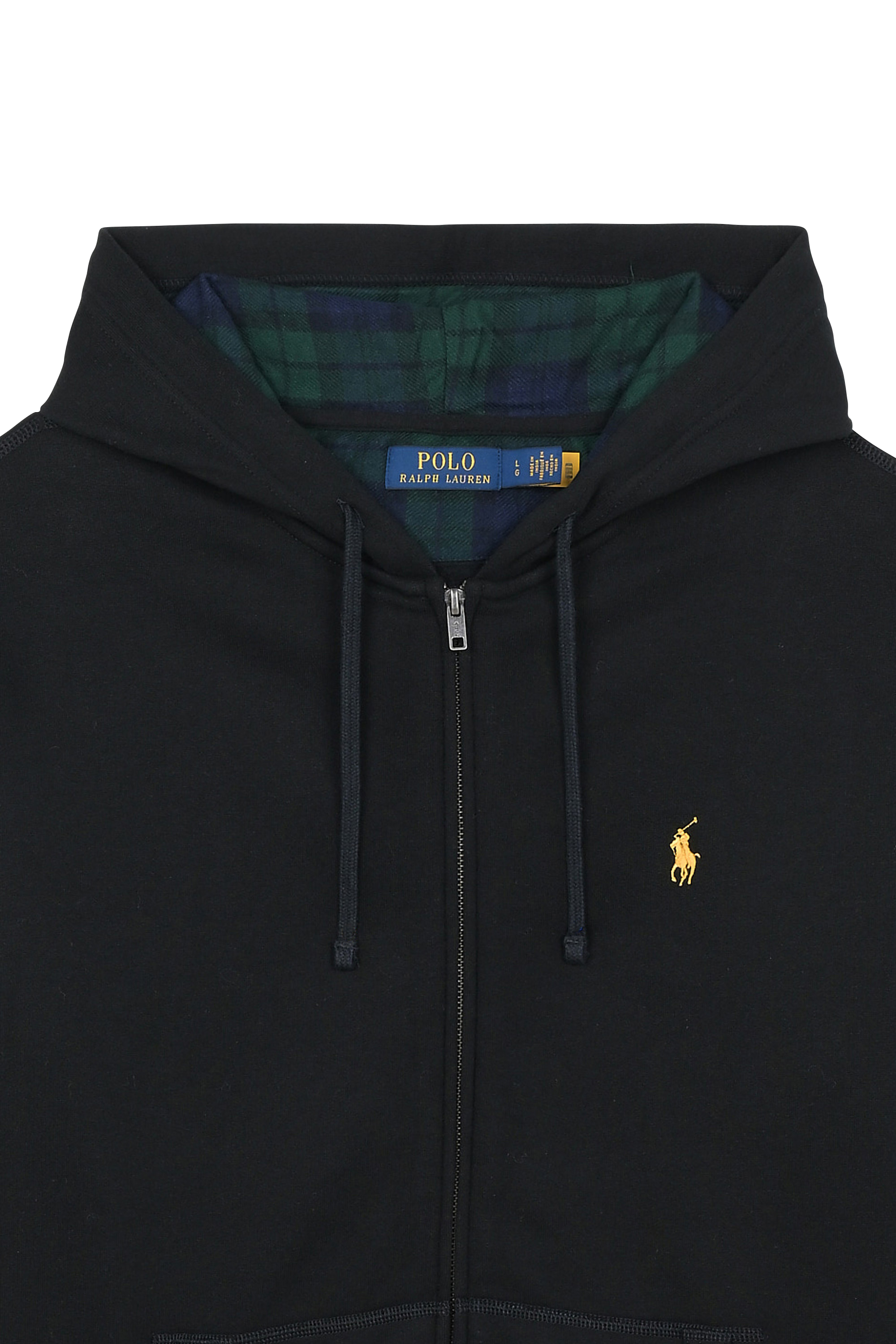 Regular-fit zip-up cotton-blend hoodie with Pony Player Black