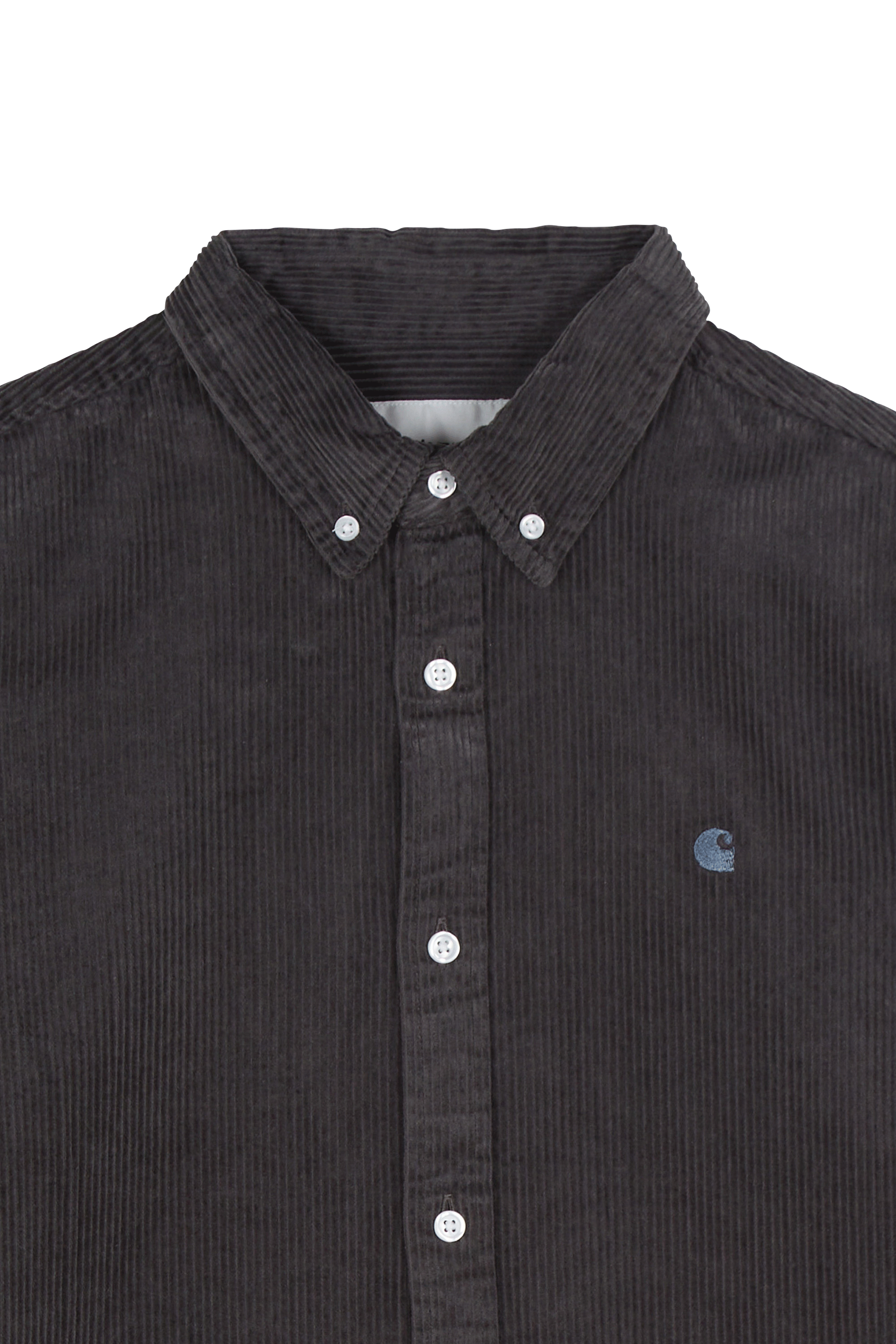 Cotton overshirt with button-down collar Grey