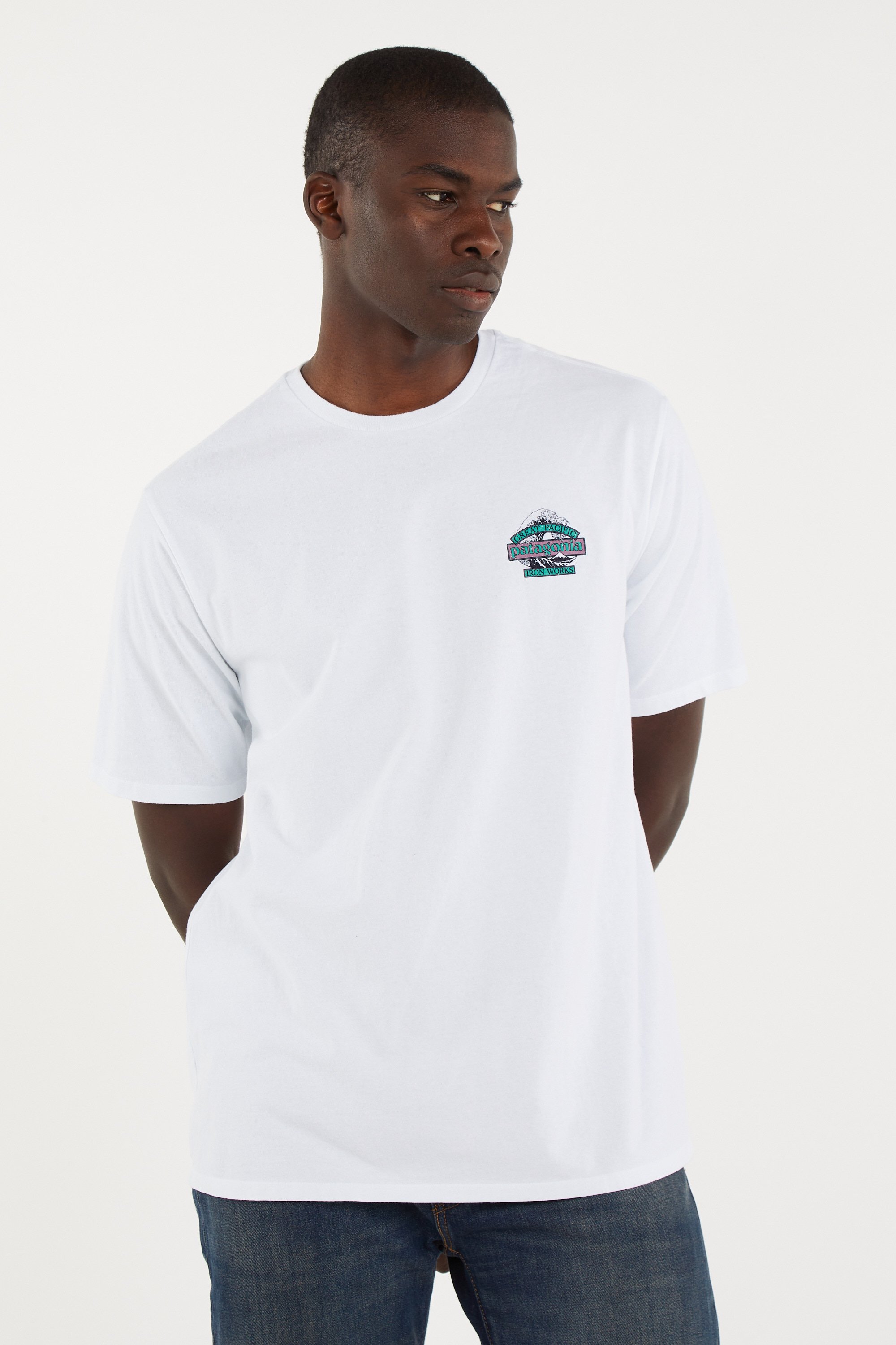 Regular-fit round-neck cotton T-shirt | White PATAGONIA Men