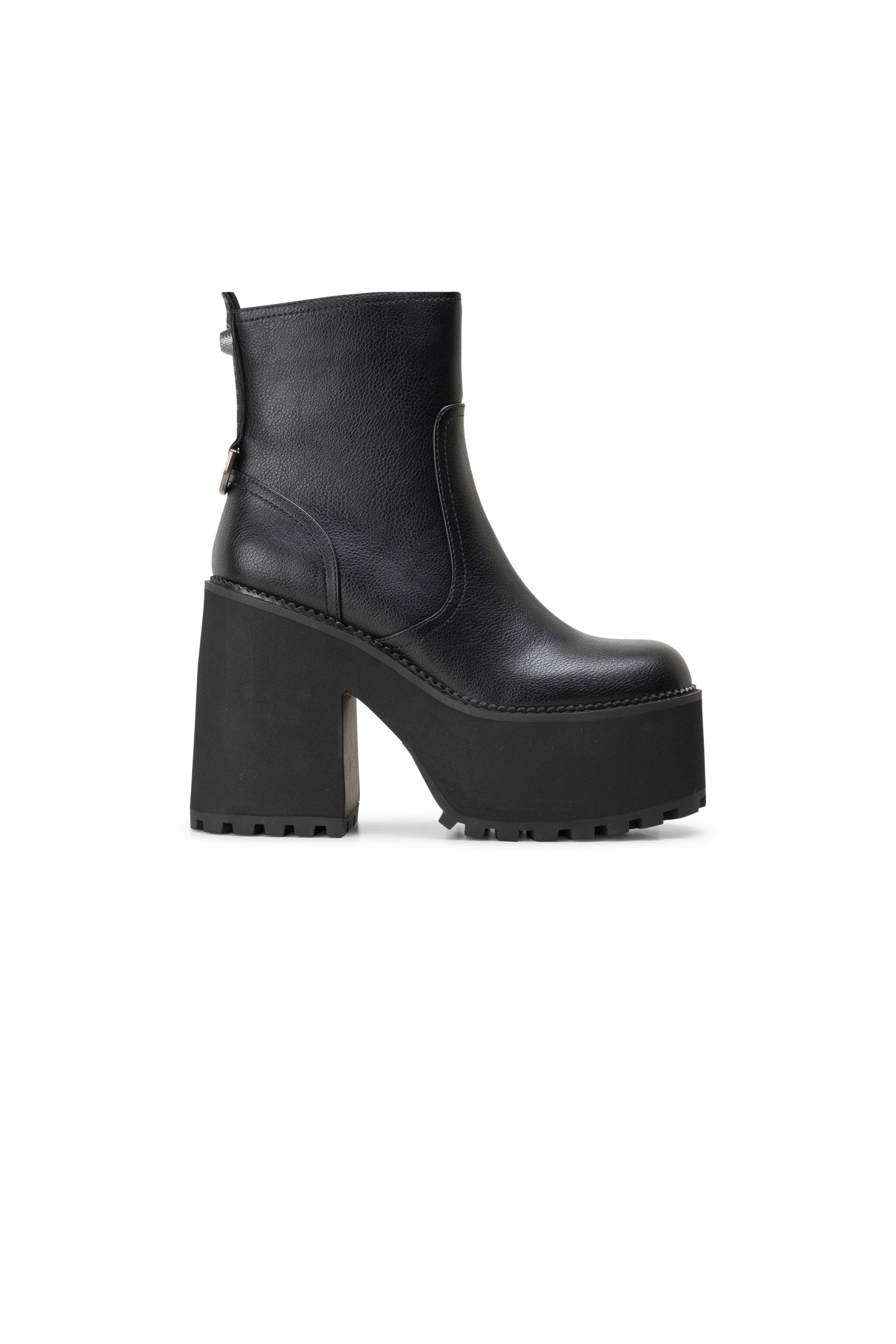 Heeled leather mid-calf boots Black