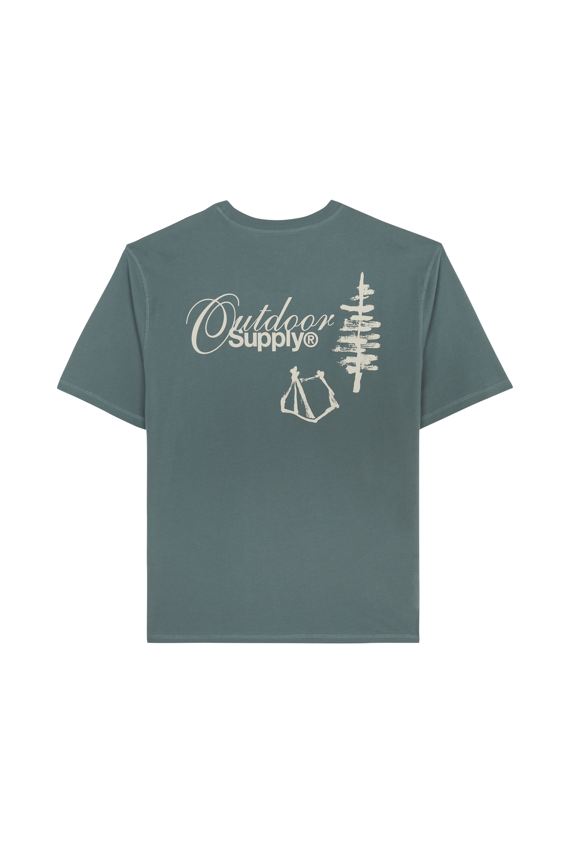 Regular-fit round-neck cotton T-shirt RC OUTDOOR SUPPLY Green