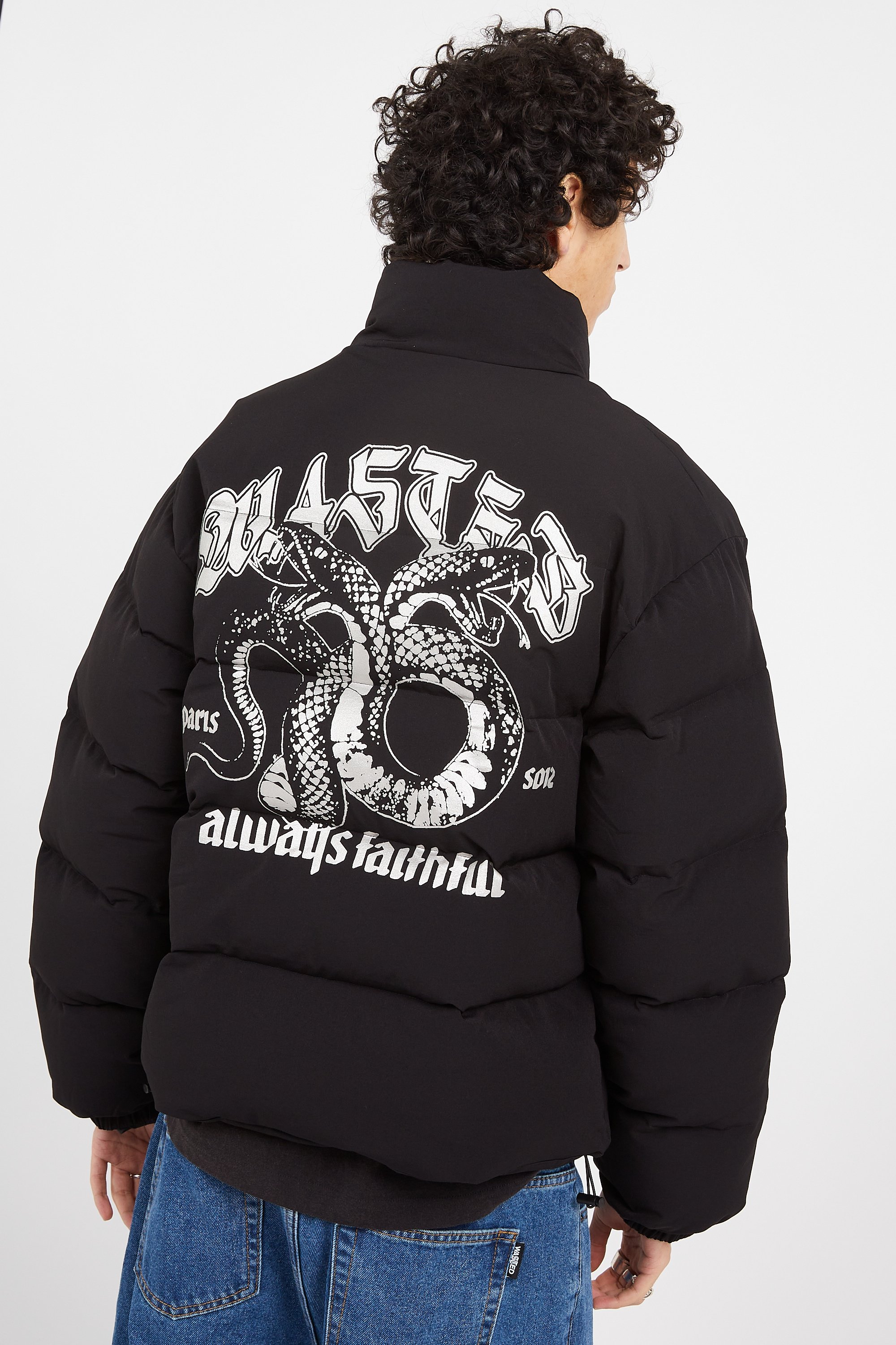 Lightweight quilted padded jacket with high neck | Black by WASTED Lightweight quilted padded jacket with high neck Black