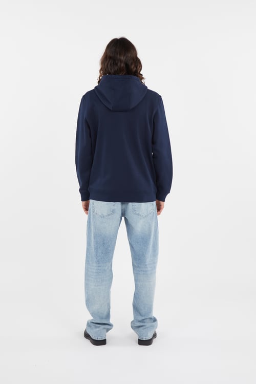 TOMMY JEANS Regular-fit zip-up cotton-blend hoodie with Pony Player Blue