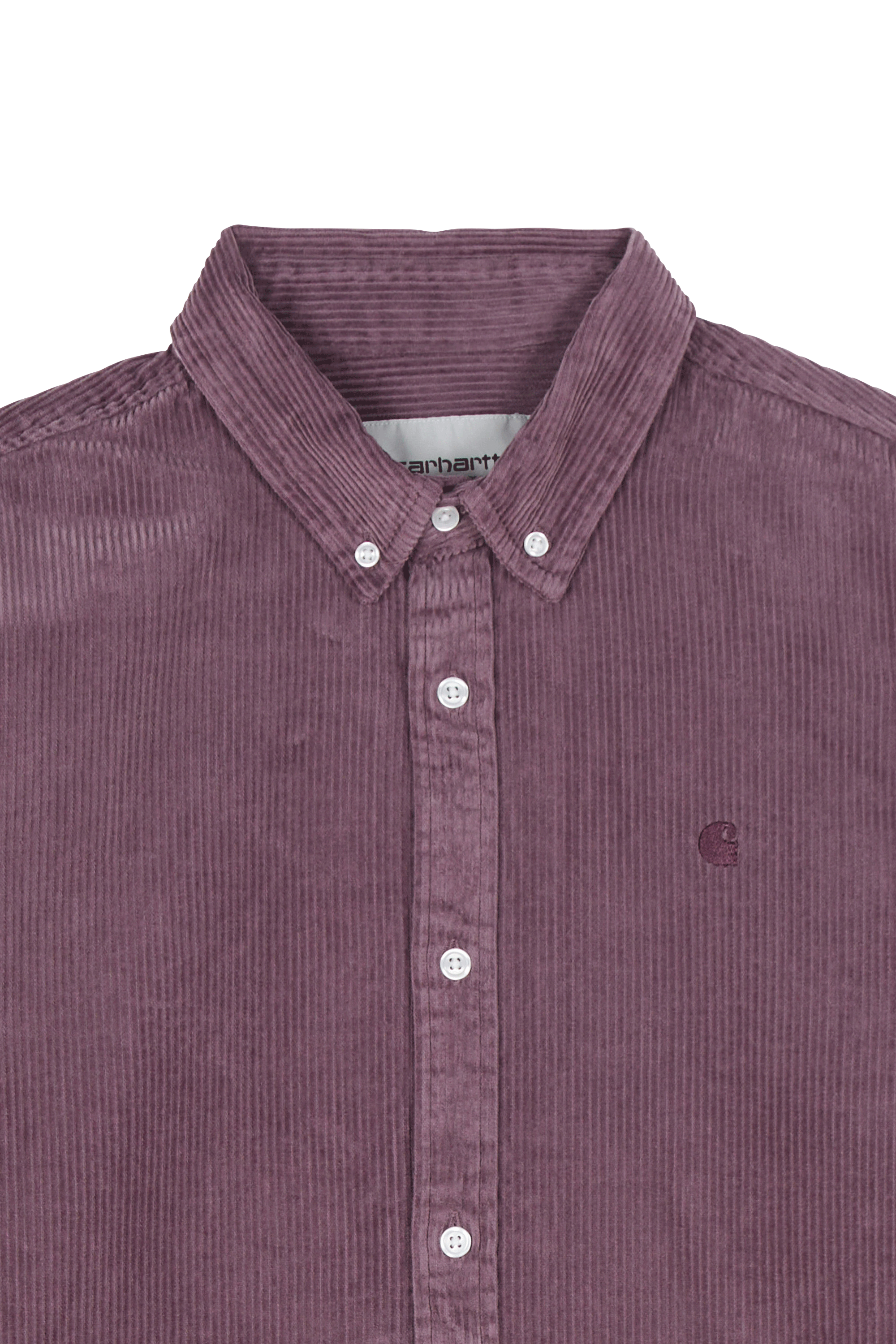 Cotton overshirt with button-down collar Purple