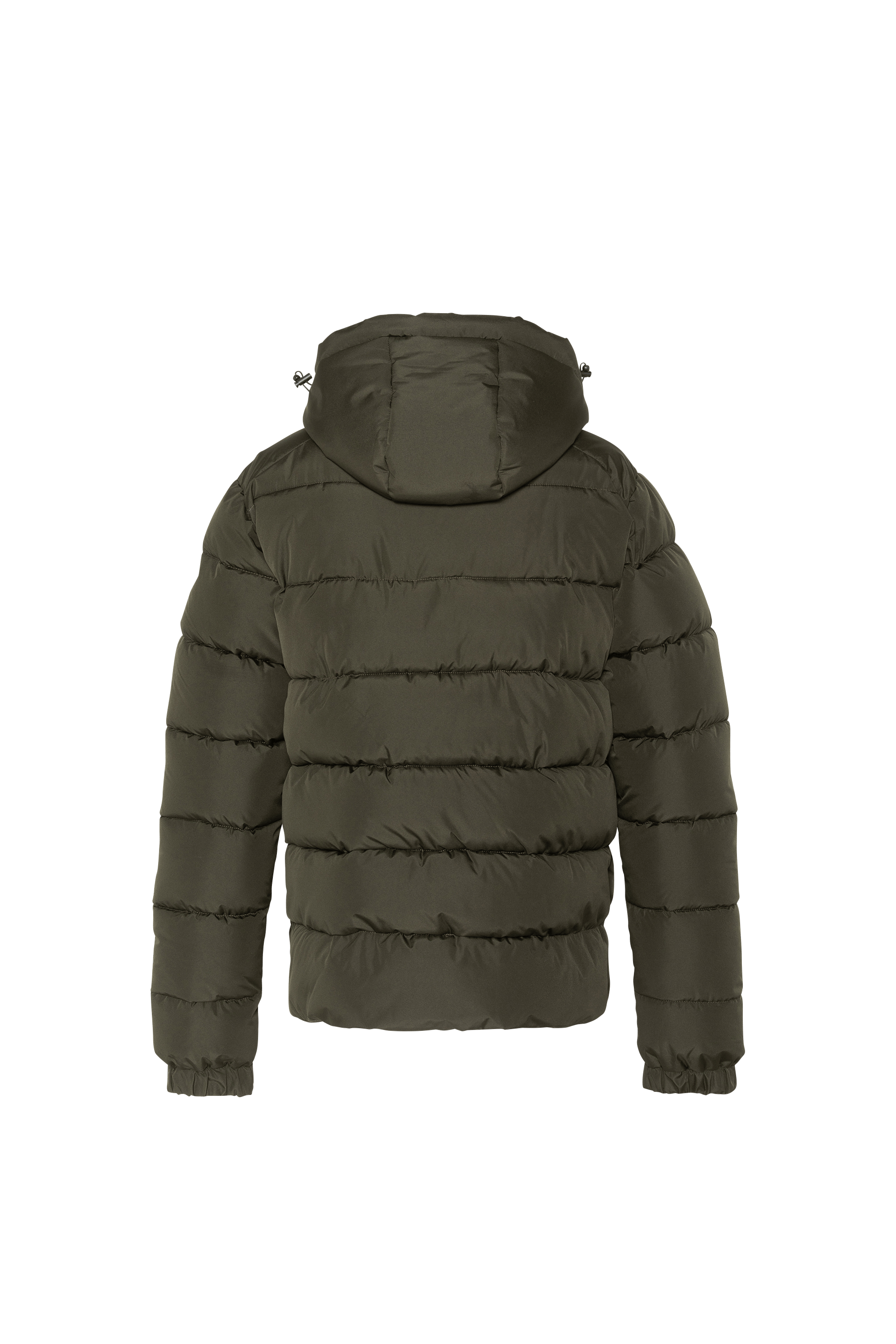 Zipped high-neck colorblock padded jacket with hood | Green SCHOTT Men