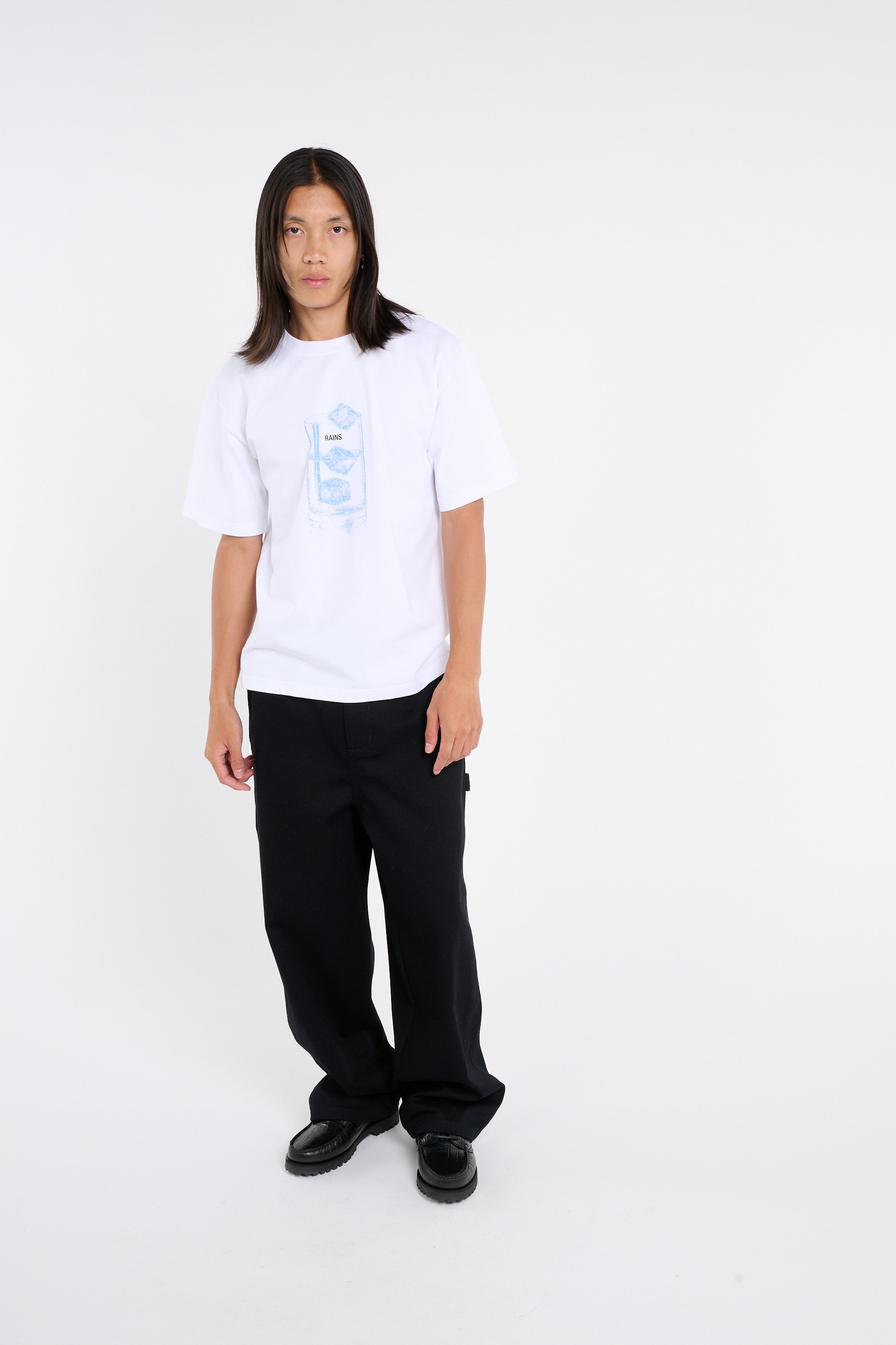 T-shirt en coton bio RAINS Blanc