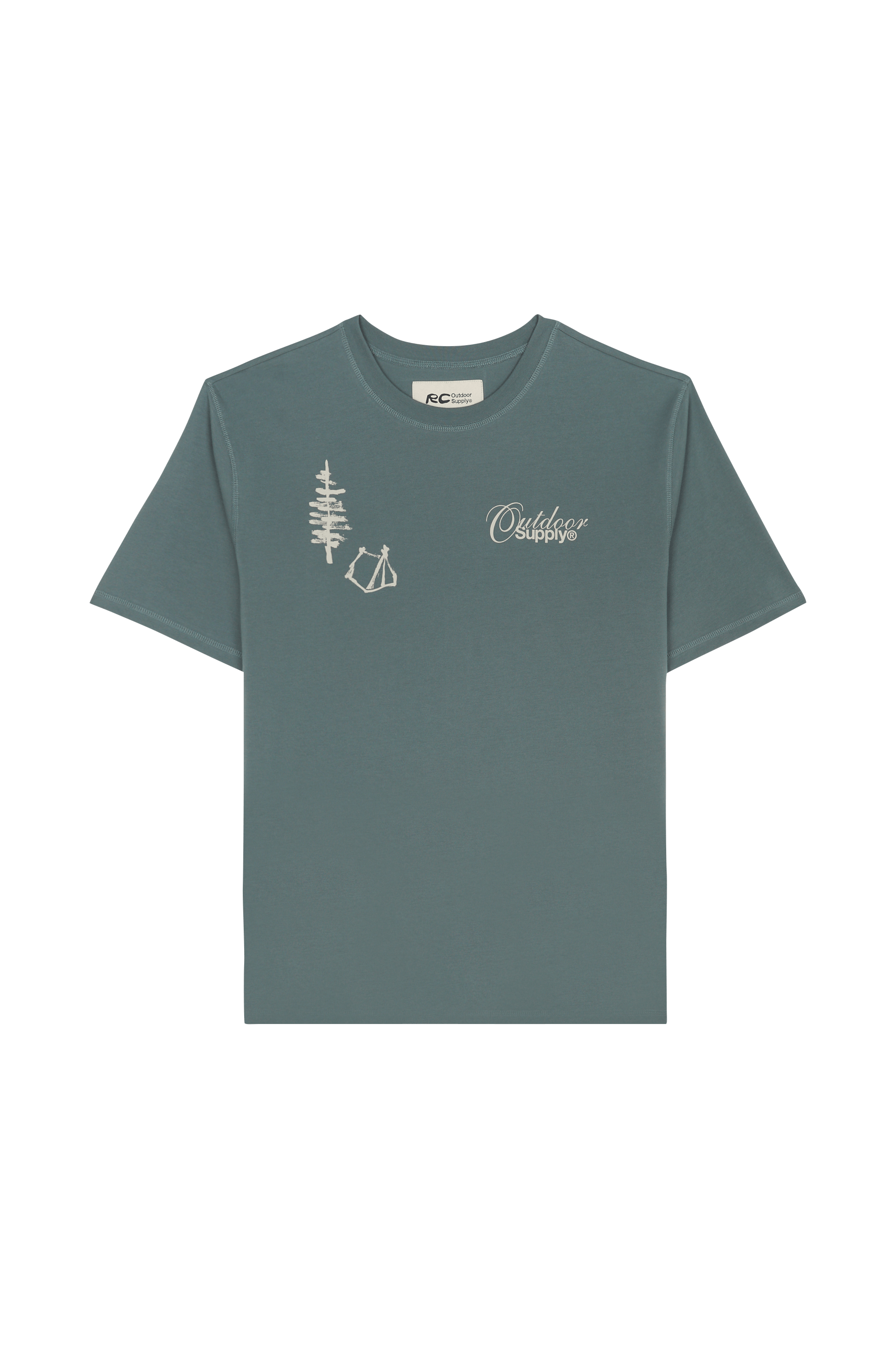 Regular-fit round-neck cotton T-shirt | Green RC OUTDOOR SUPPLY Men