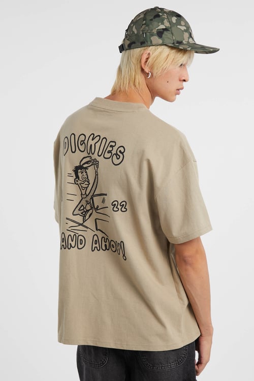 DICKIES Regular-fit round-neck cotton T-shirt Beige