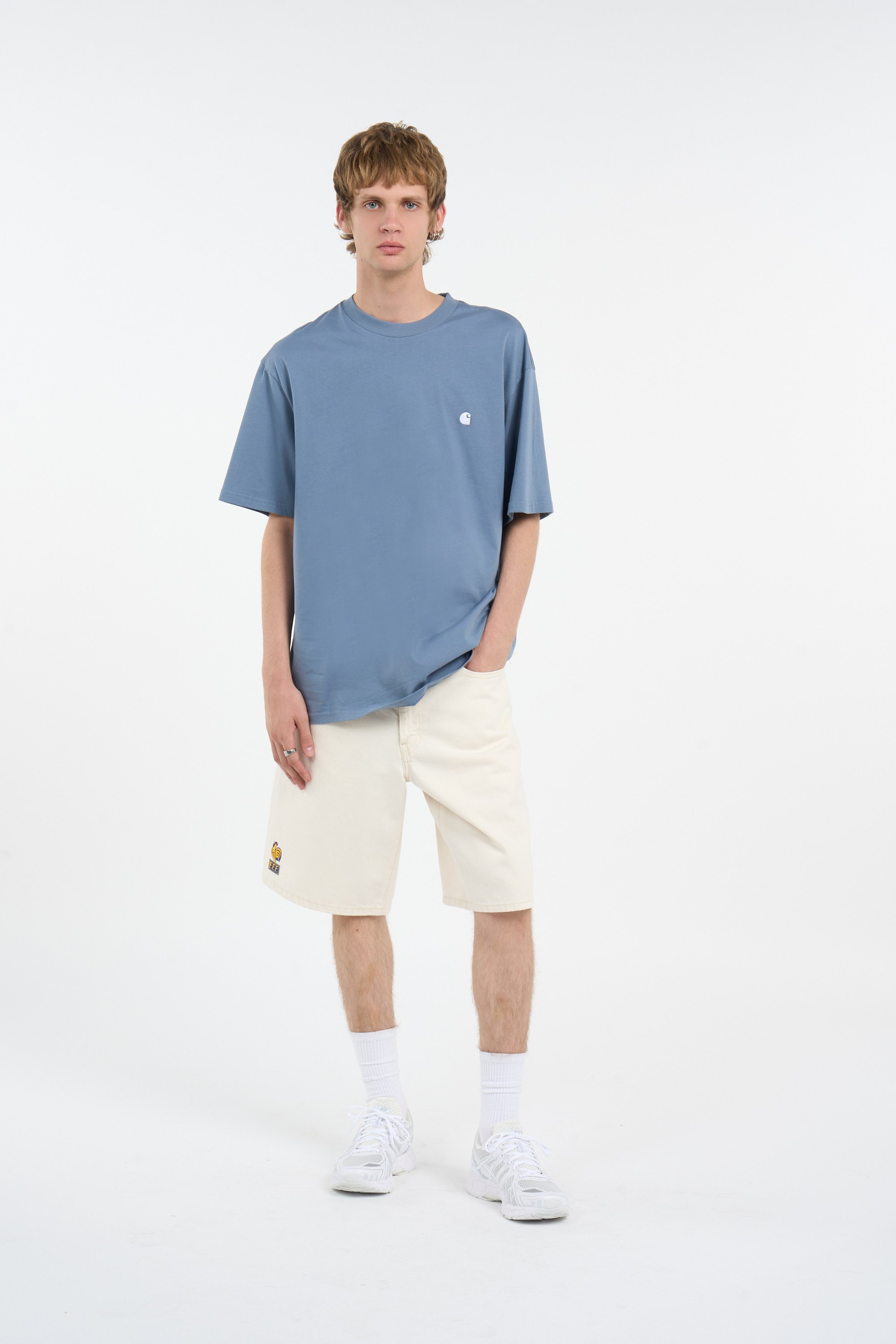 T-shirt S/S Madison Shady blue - white