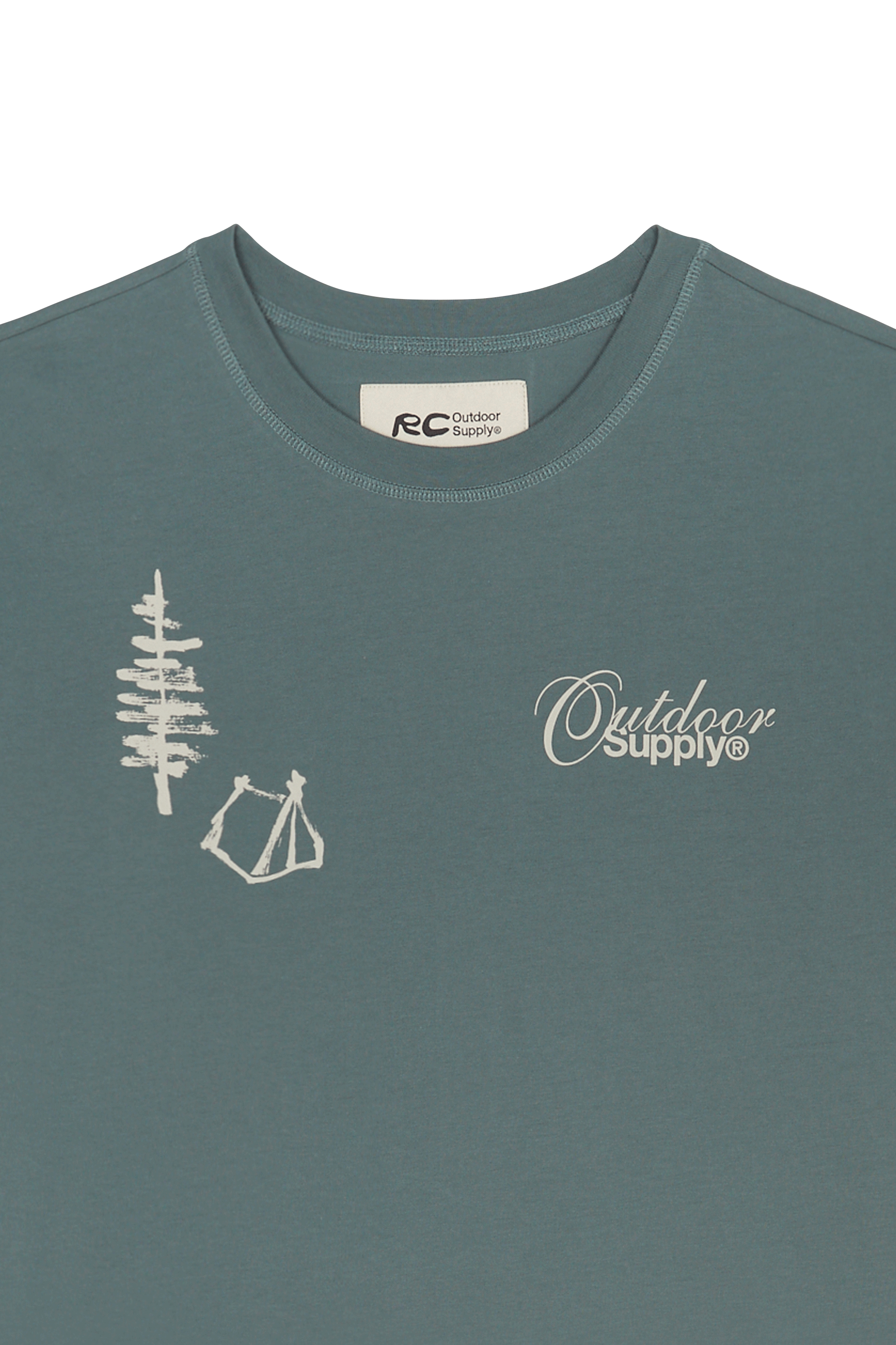 Regular-fit round-neck cotton T-shirt | Green RC OUTDOOR SUPPLY Men