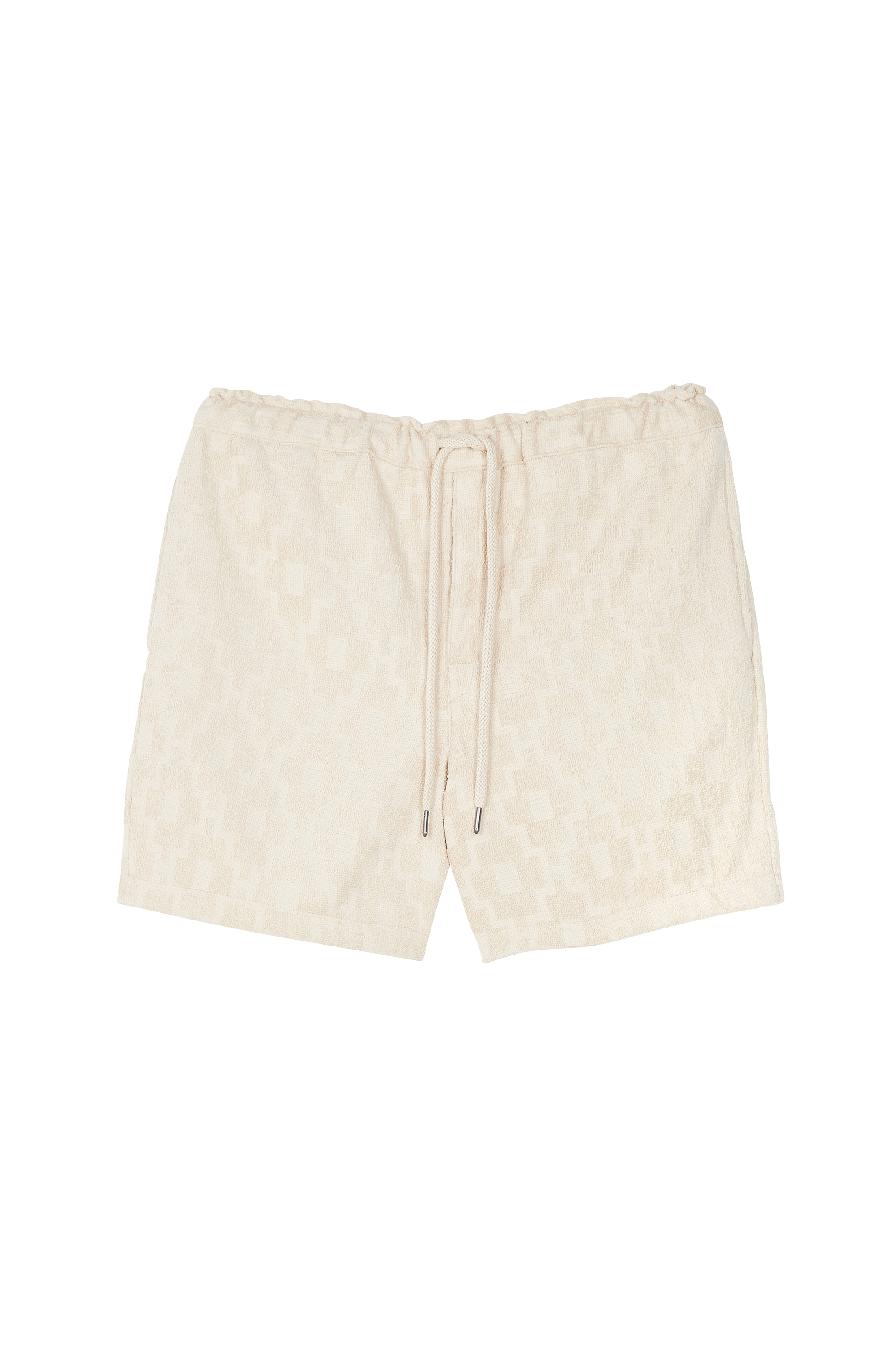 Short droit imprimé en coton  Beige