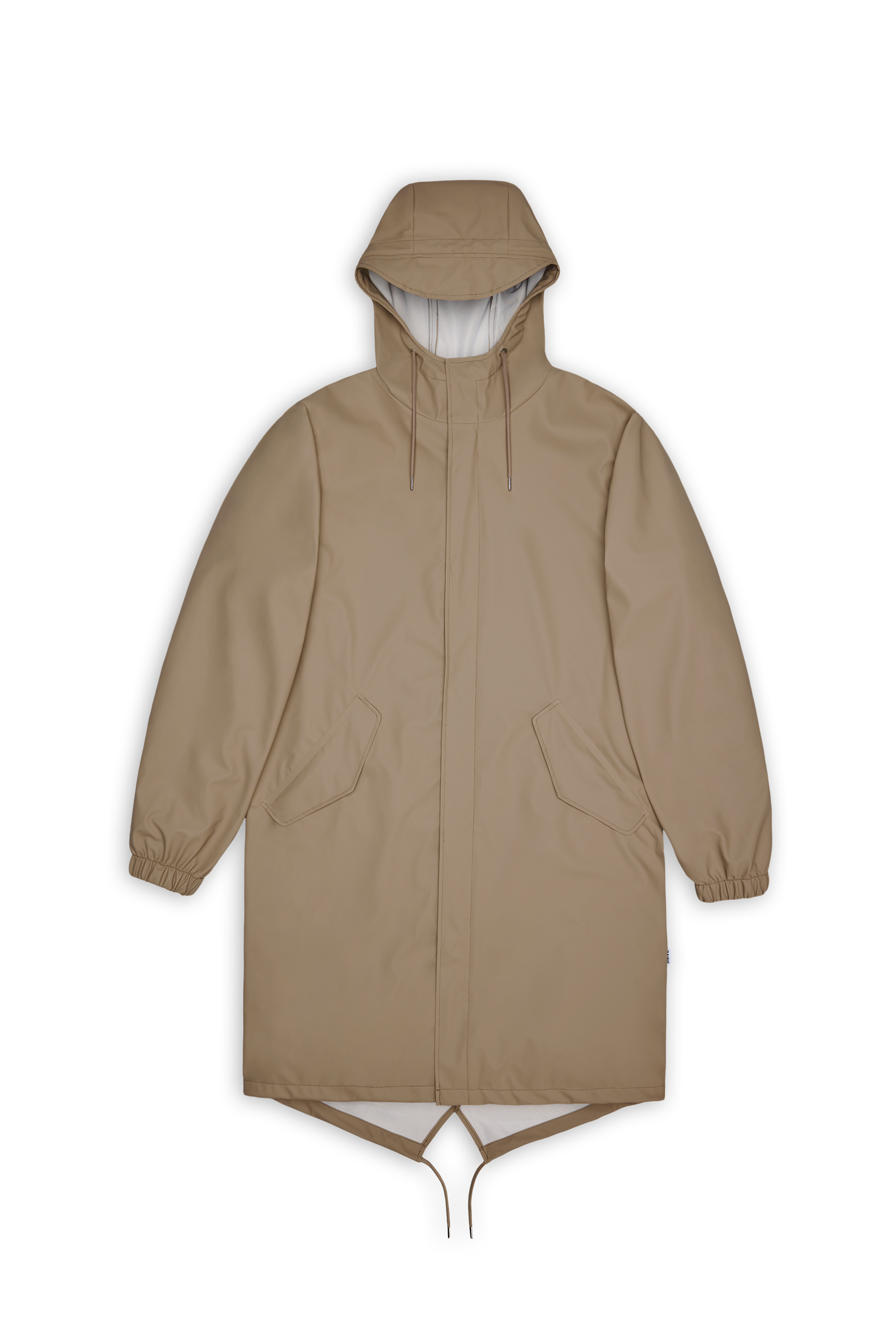 Cotton parka with hood Beige