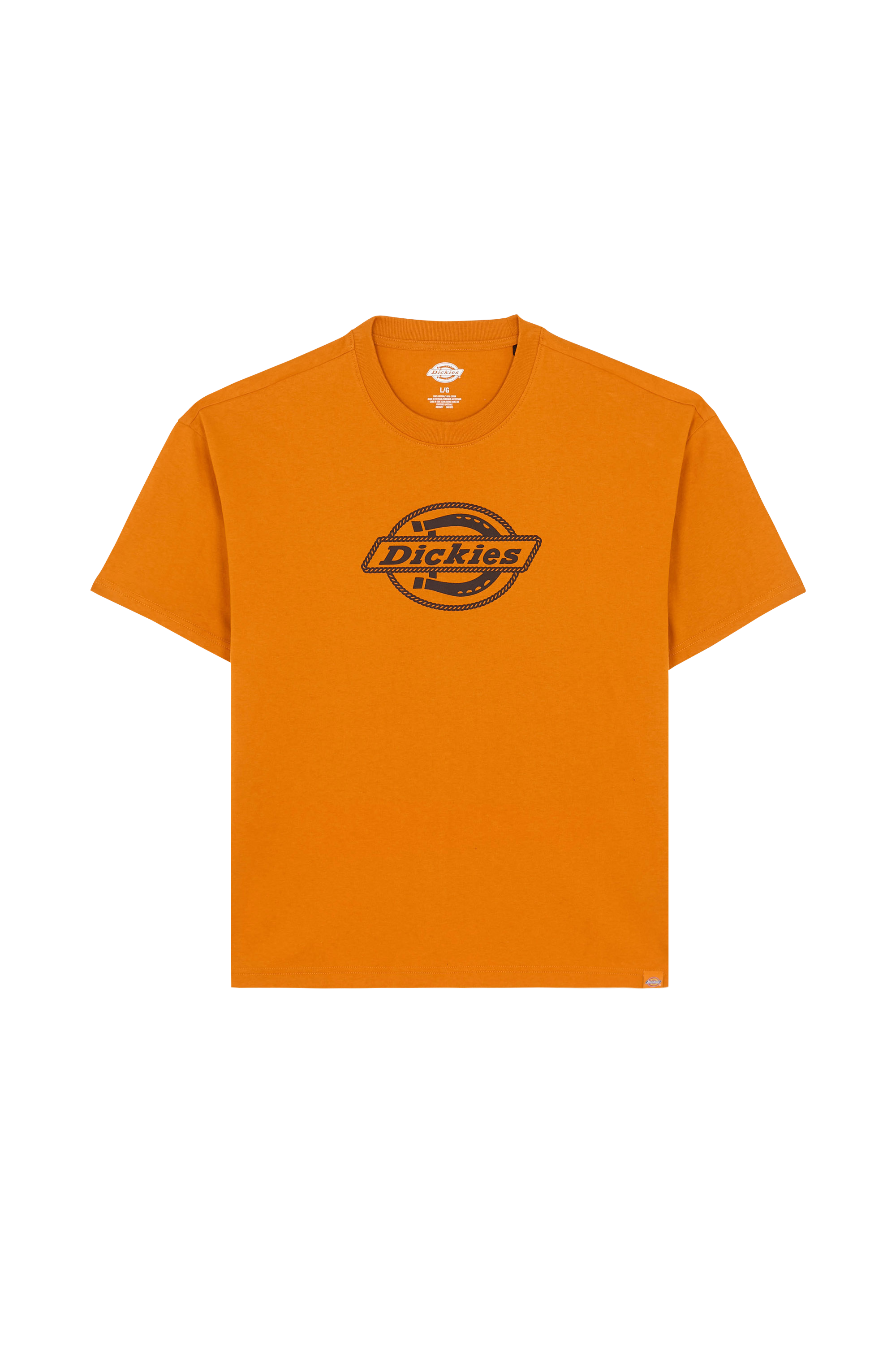 Regular-fit round-neck cotton T-shirt Orange