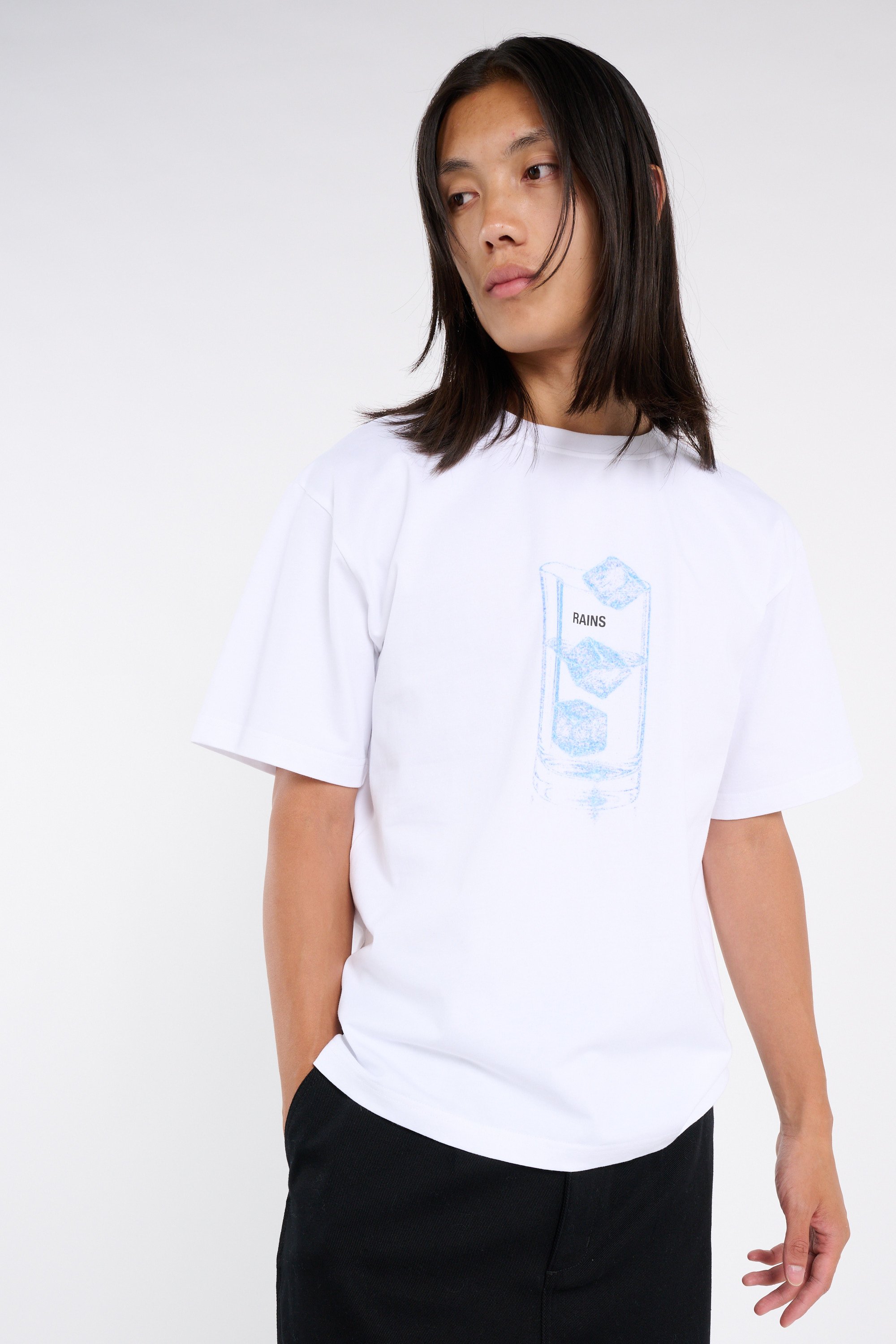 Round neck t-shirt | White RAINS Men