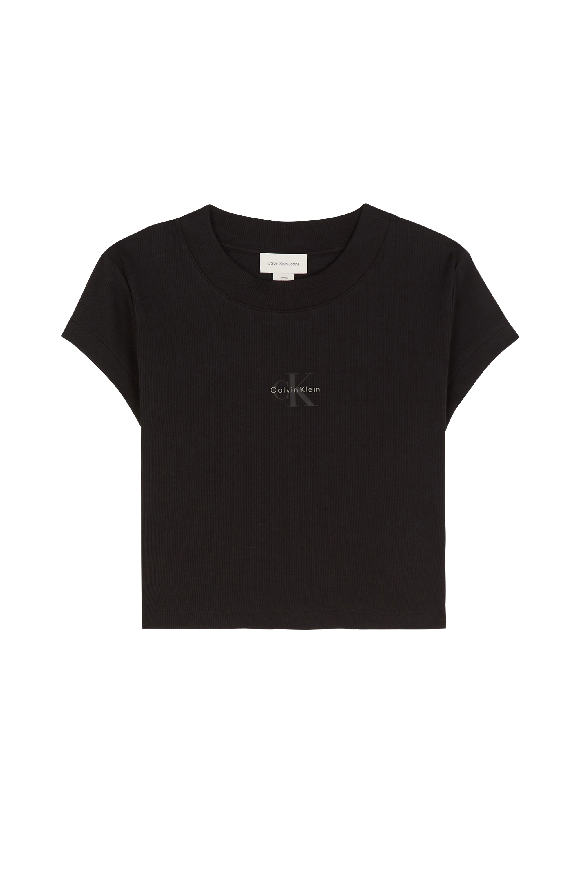 Regular-fit round-neck cotton T-shirt Black