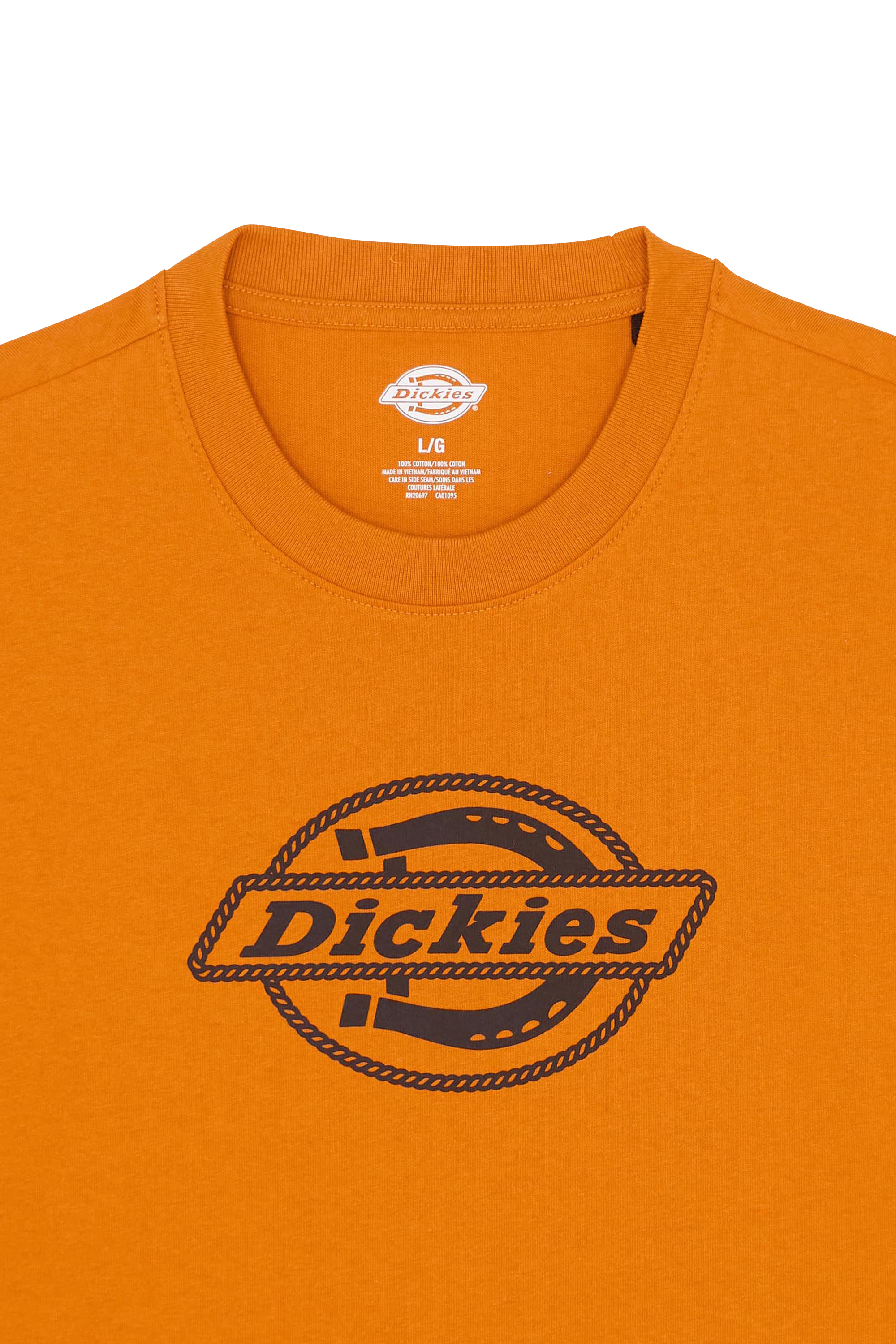 Regular-fit round-neck cotton T-shirt Orange