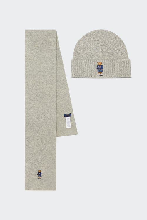 POLO RALPH LAUREN Ensemble écharpe et bonnet Gris