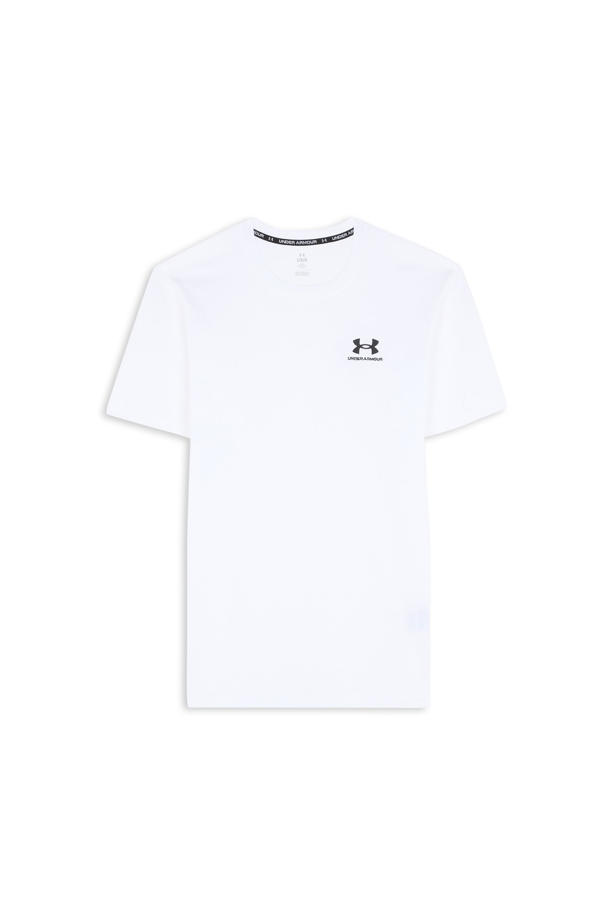 Regular-fit round-neck cotton T-shirt UA M LOGO EMB HEAVYWEIGHT White / black