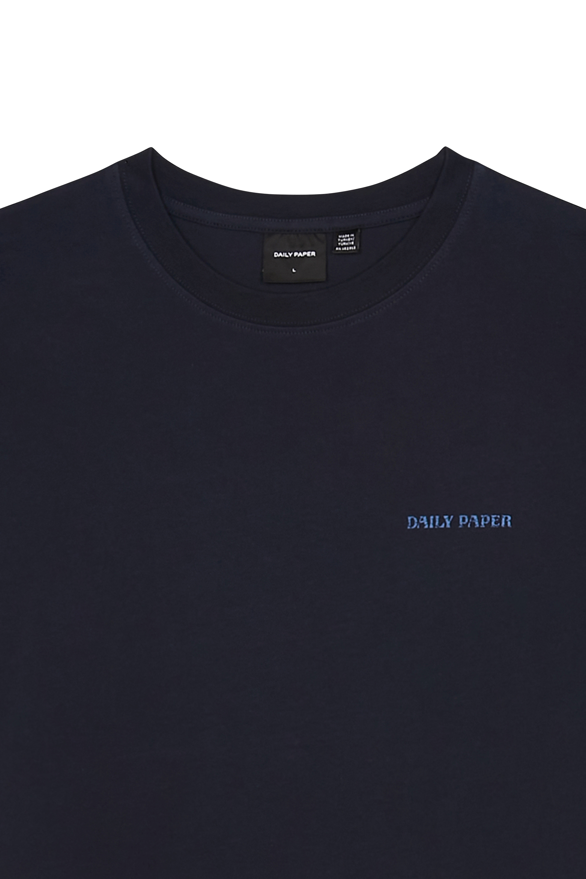 Regular-fit round-neck cotton T-shirt Blue