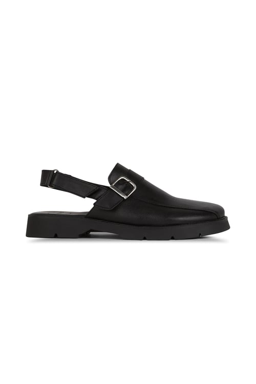 KLEMAN Flat furry sheepskin sandals