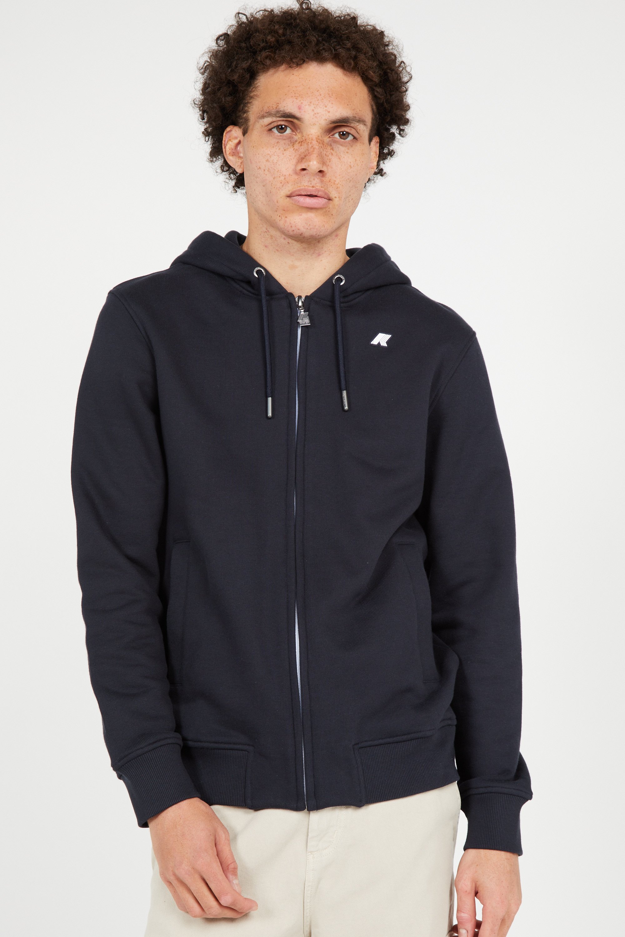 Hoodie zippé Bleu
