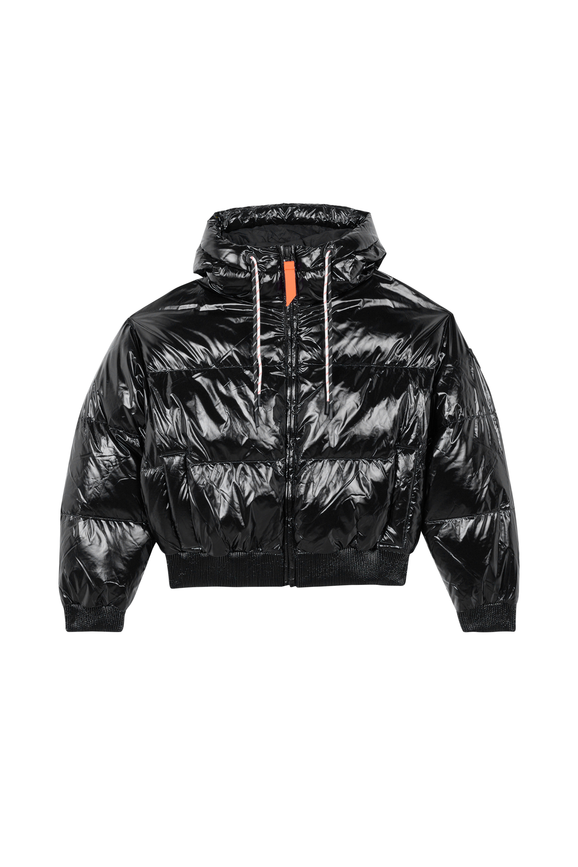 Lightweight quilted padded jacket with high neck Black