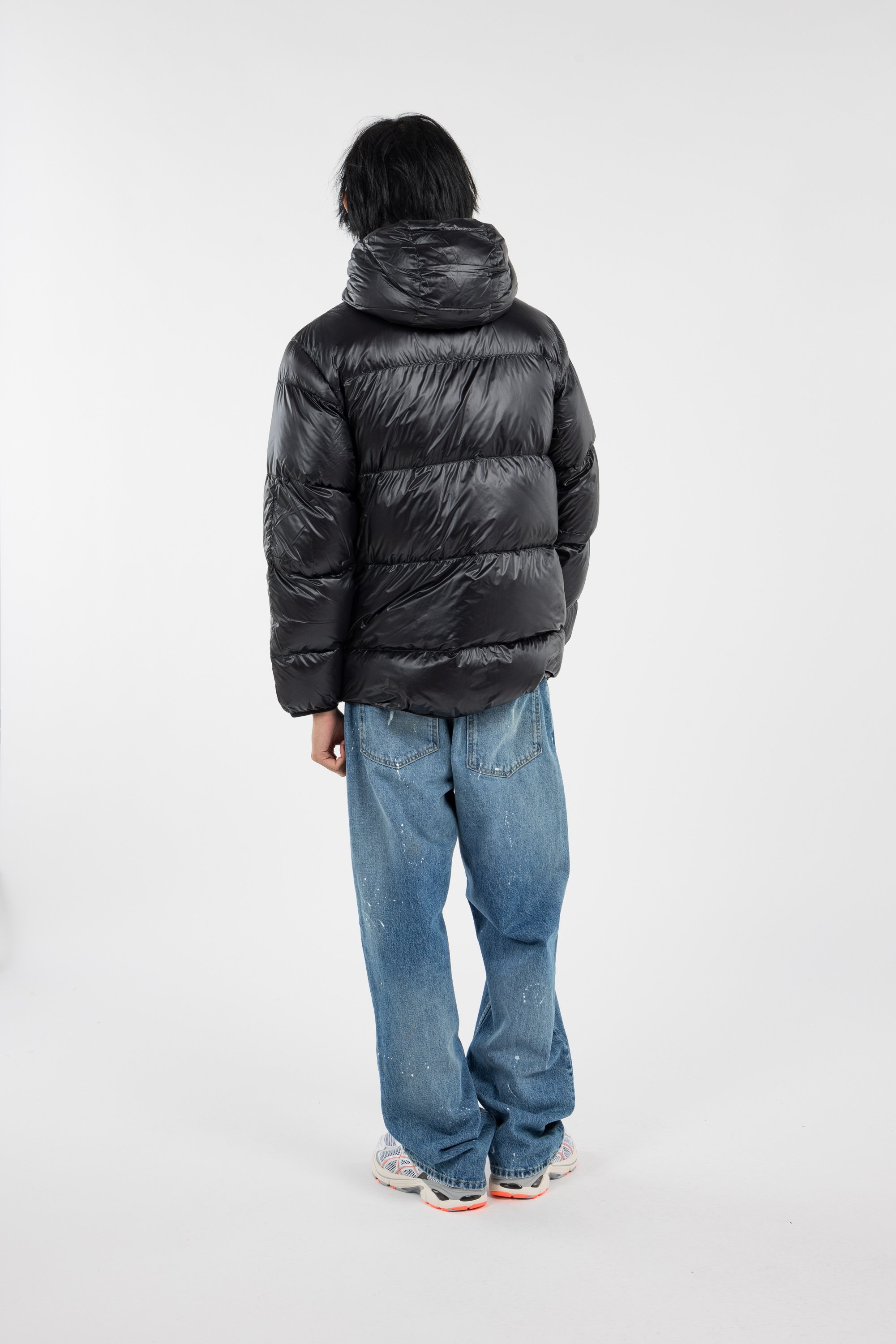 Lightweight quilted padded jacket with high neck Black